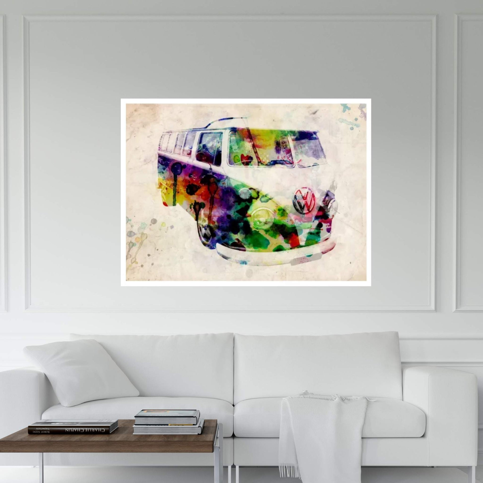 VW Camper Van (Urban) Canvas Wall Art - Y Canvas