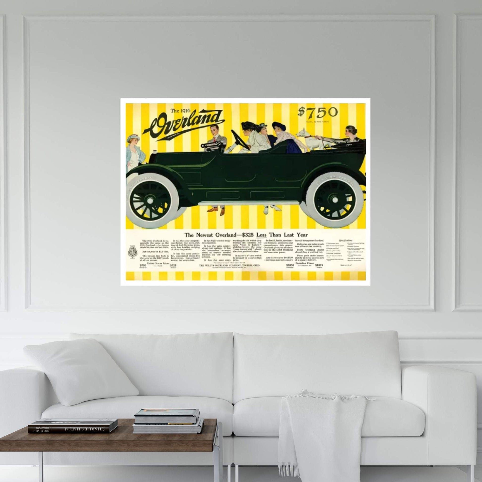 1916 Willys-Overland Magazine Advert Canvas Wall Art - Y Canvas