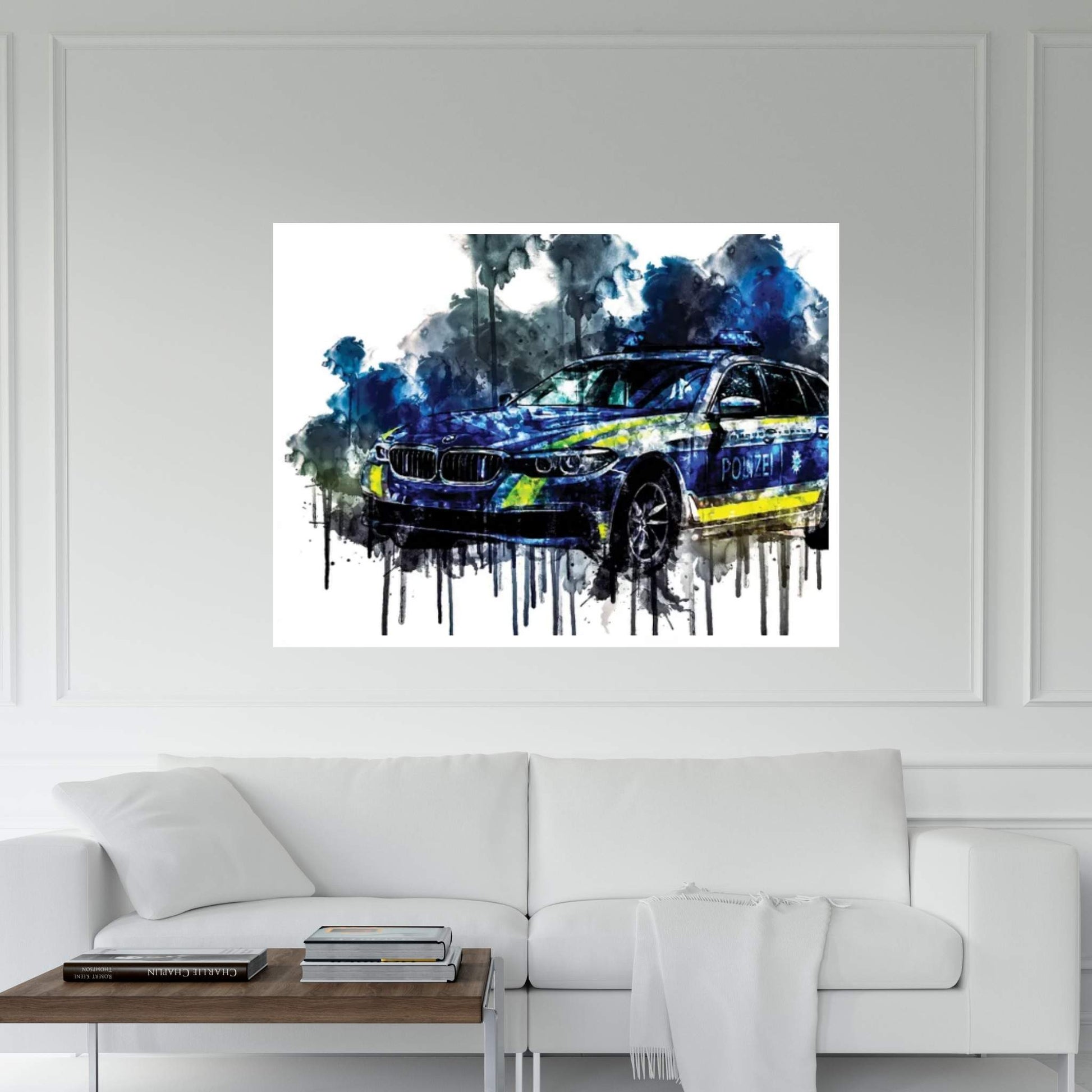 2017 BMW 530D XDrive Touring Polizei Canvas Wall Art - Y Canvas