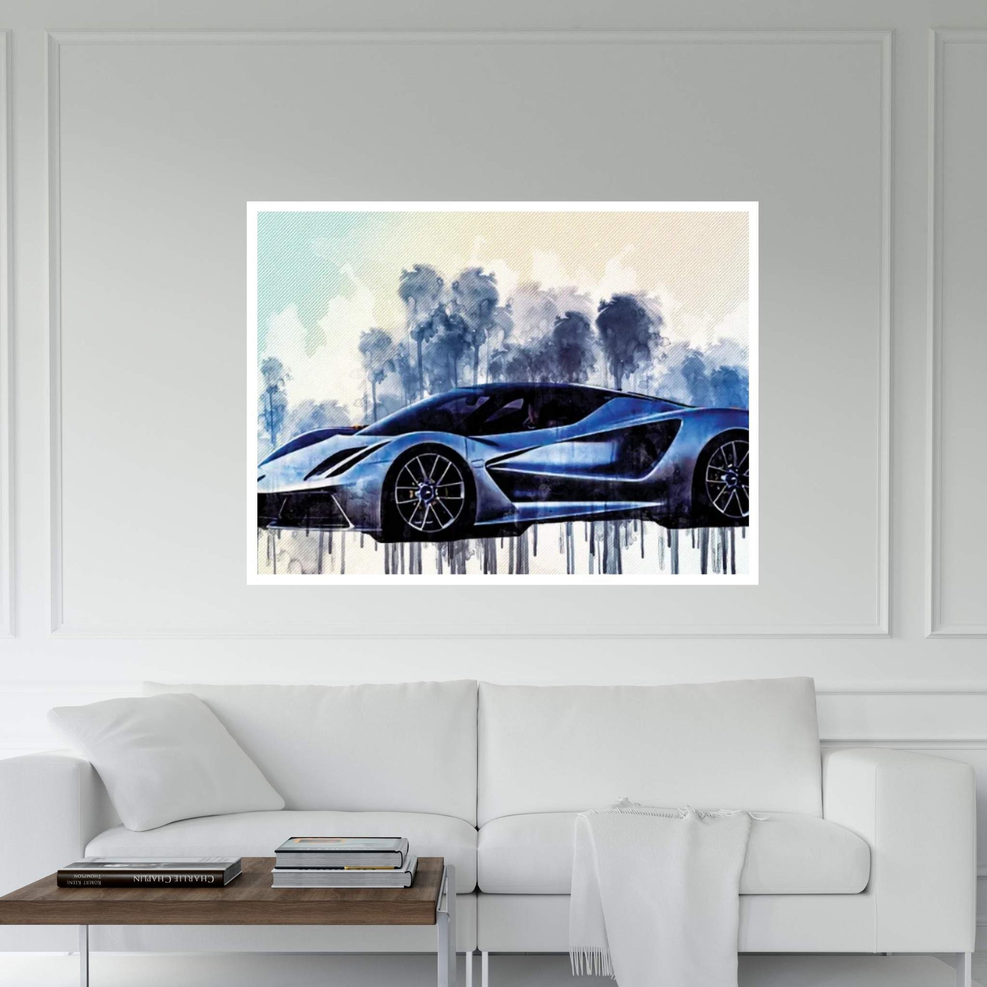 Lotus Evija 2020 Side View Silver Hypercar Exterior New Silver Evija British Sports Cars Canvas Wall Art - Y Canvas