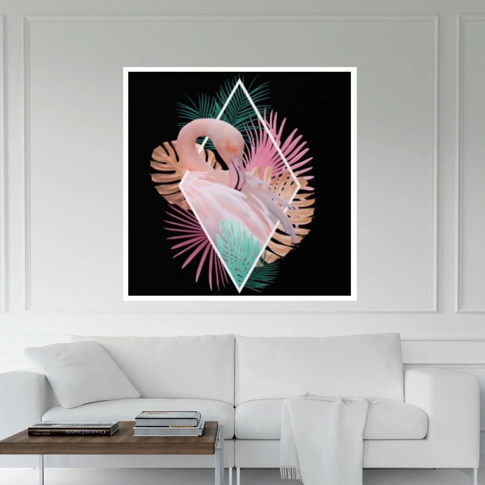 Flamingo Canvas Wall Art Decoration, Flamingo Canvas, Flamingo Wall Art, Animal Canvas Art, Flamingo Poster - Y Canvas