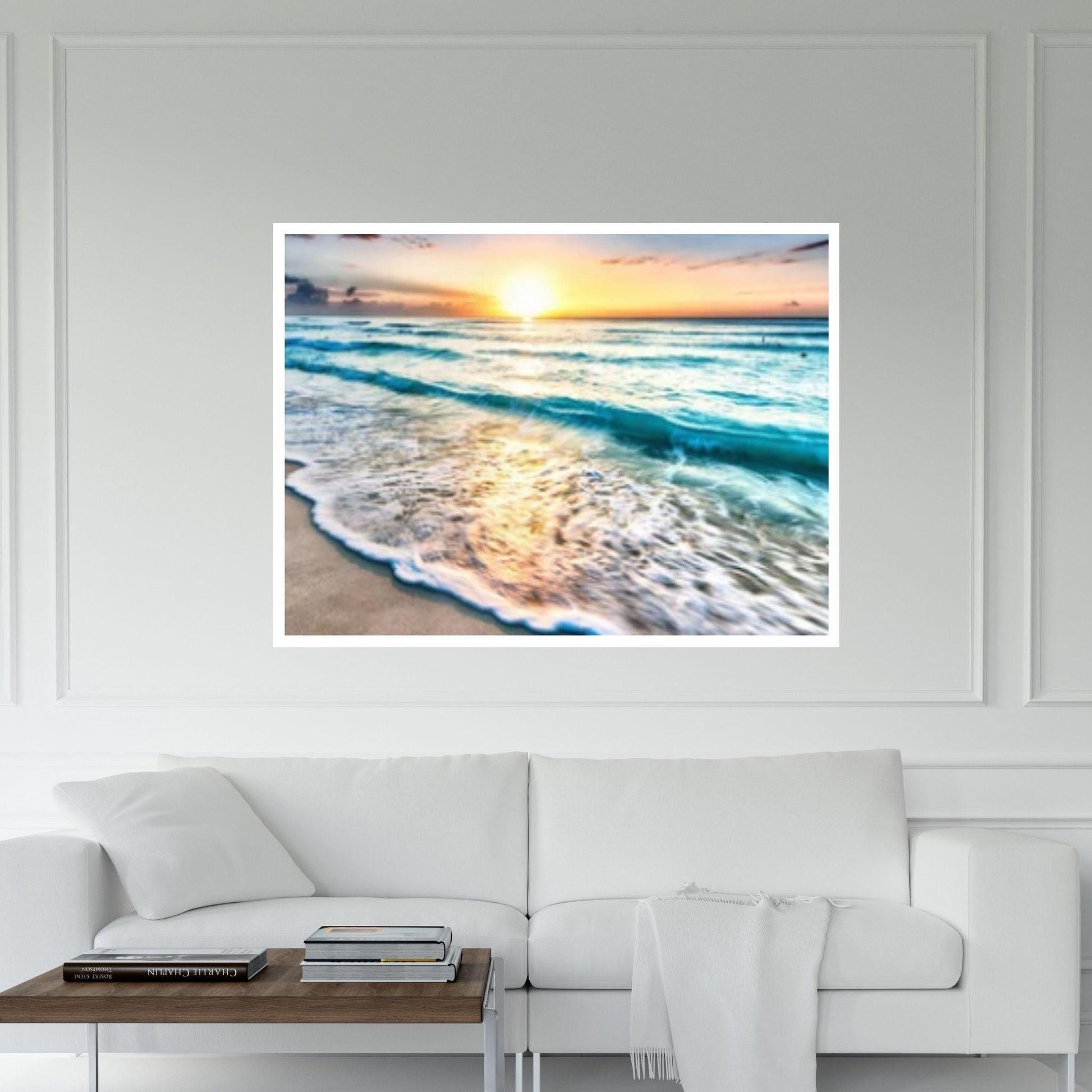 Sea Beach Ocean White Sand Canvas Wall Art Print Design, Wall Decor - Y Canvas