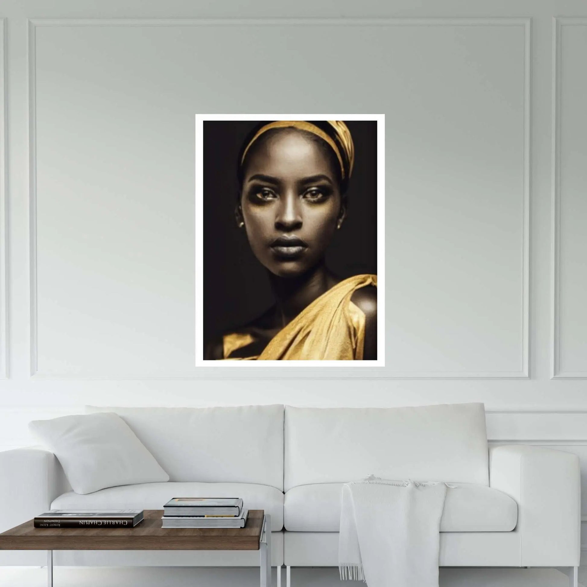 Gold African Woman, Gold Print, Woman Wall Art, Gold Lip Woman Canvas - Y Canvas