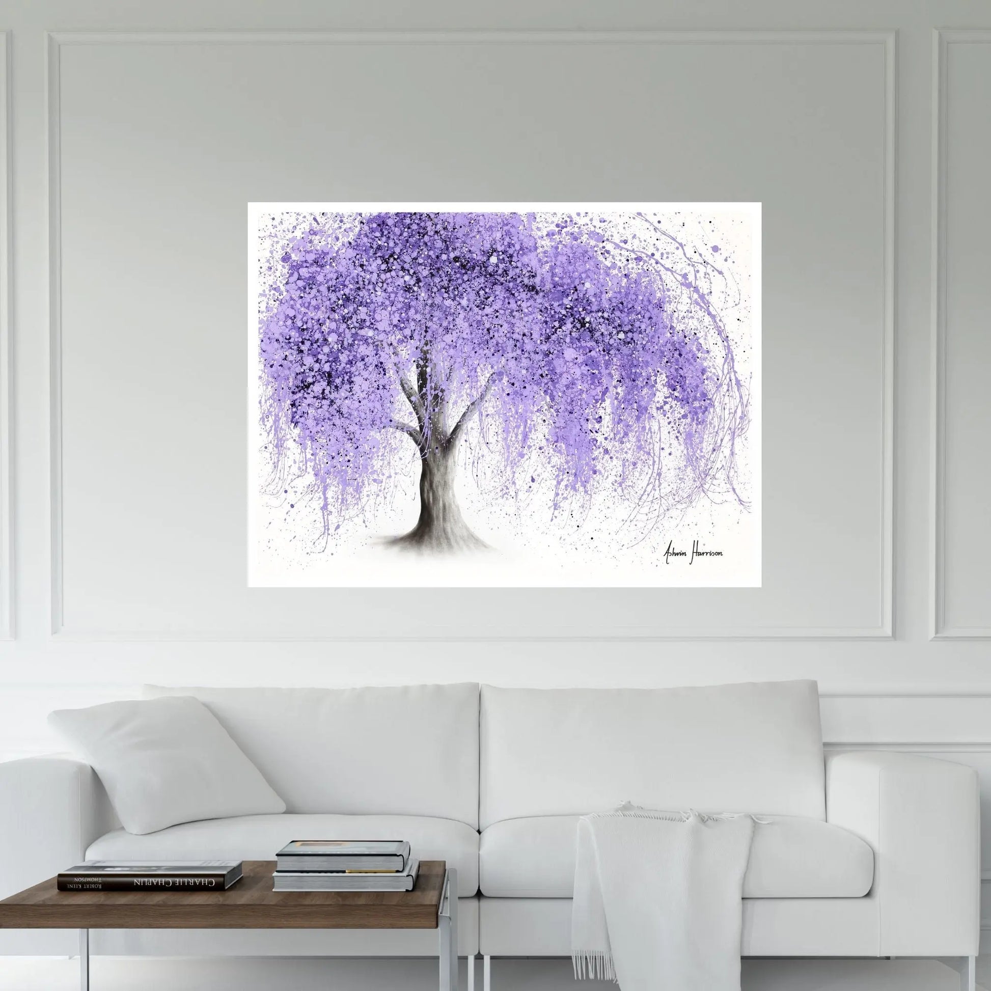 Purple Wishing Willow Canvas Wall Art - Y Canvas