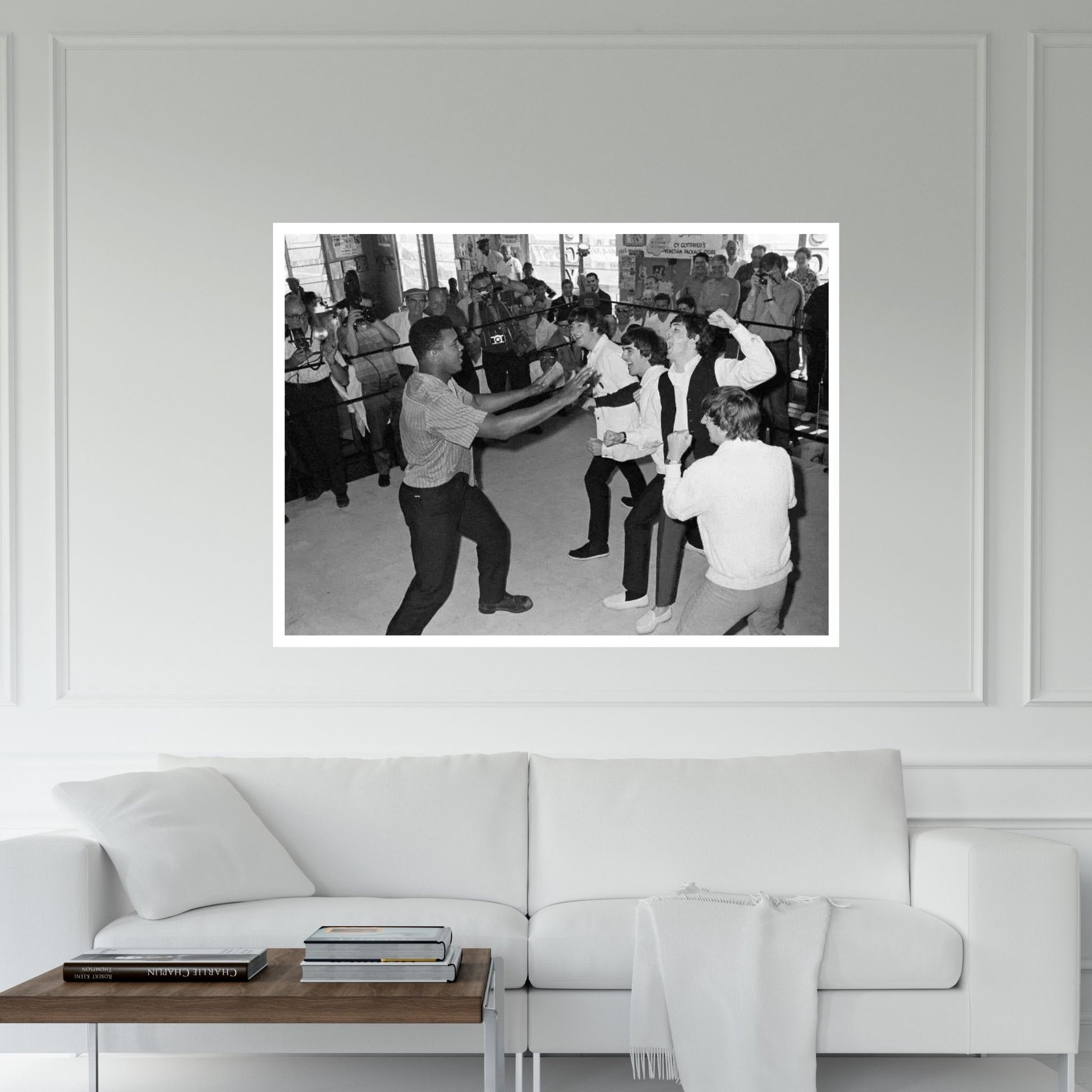 The Beatles in Ring with Muhammad Ali Canvas Wall Art - Y Canvas