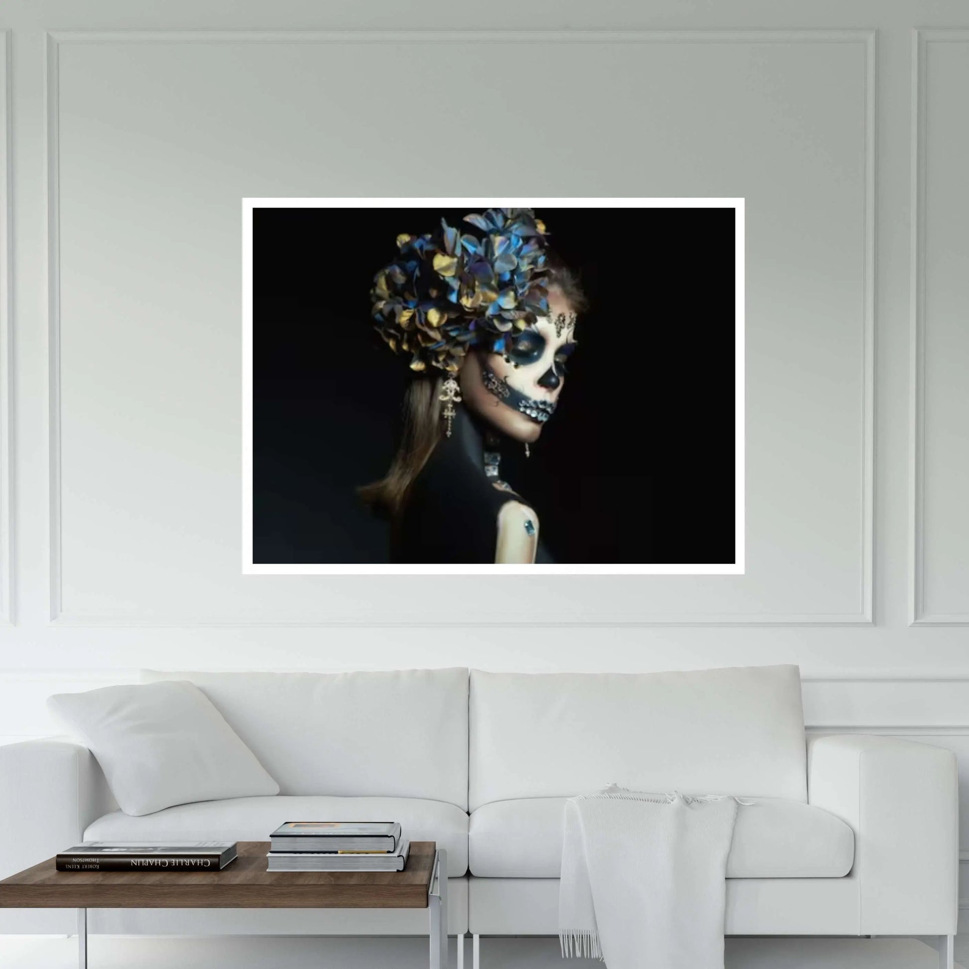 Thoughtful Skeleton Skull Woman Halloween Canvas, Wall Art Canvas Design - Y Canvas