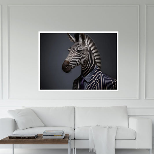 Abstract Animal Zebra Poster, Creative Animal Modeling Wall Art - Y Canvas