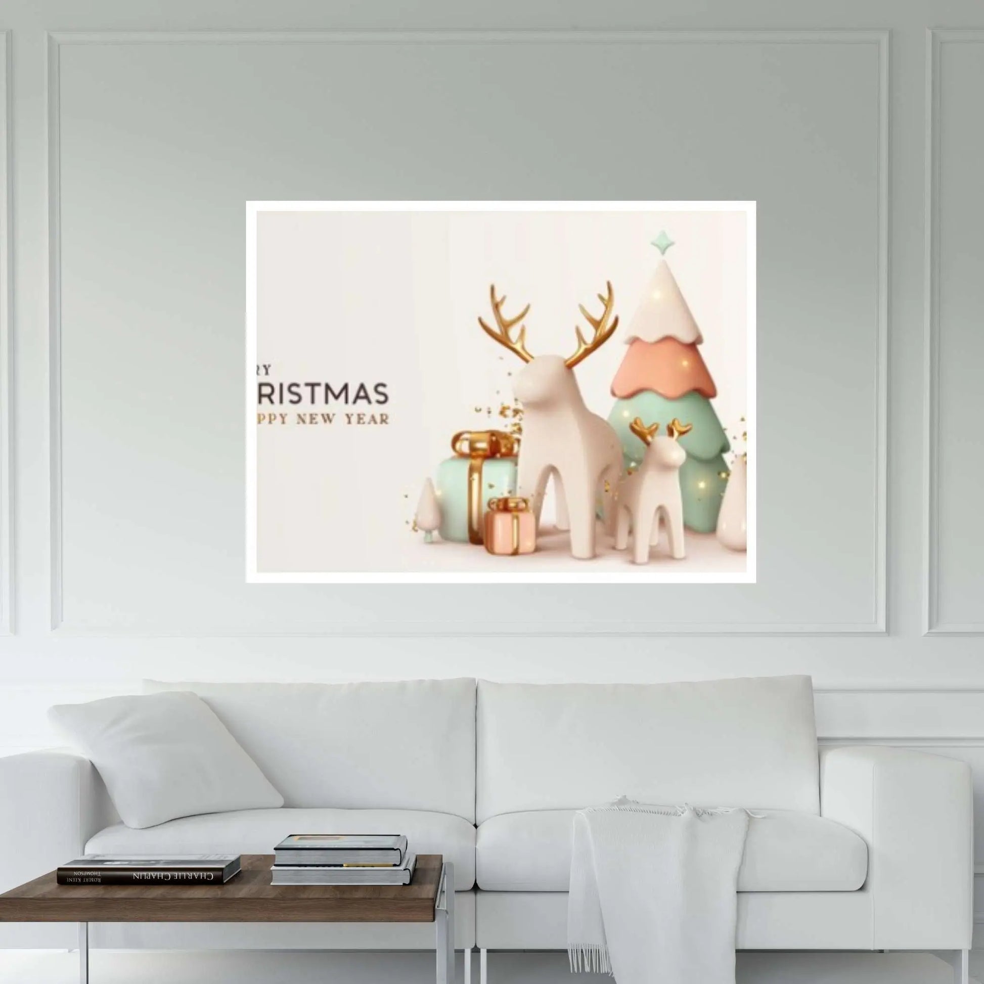 Merry Christmas Canvas Wall Art Design Poster Canvas Wall Art - Y Canvas