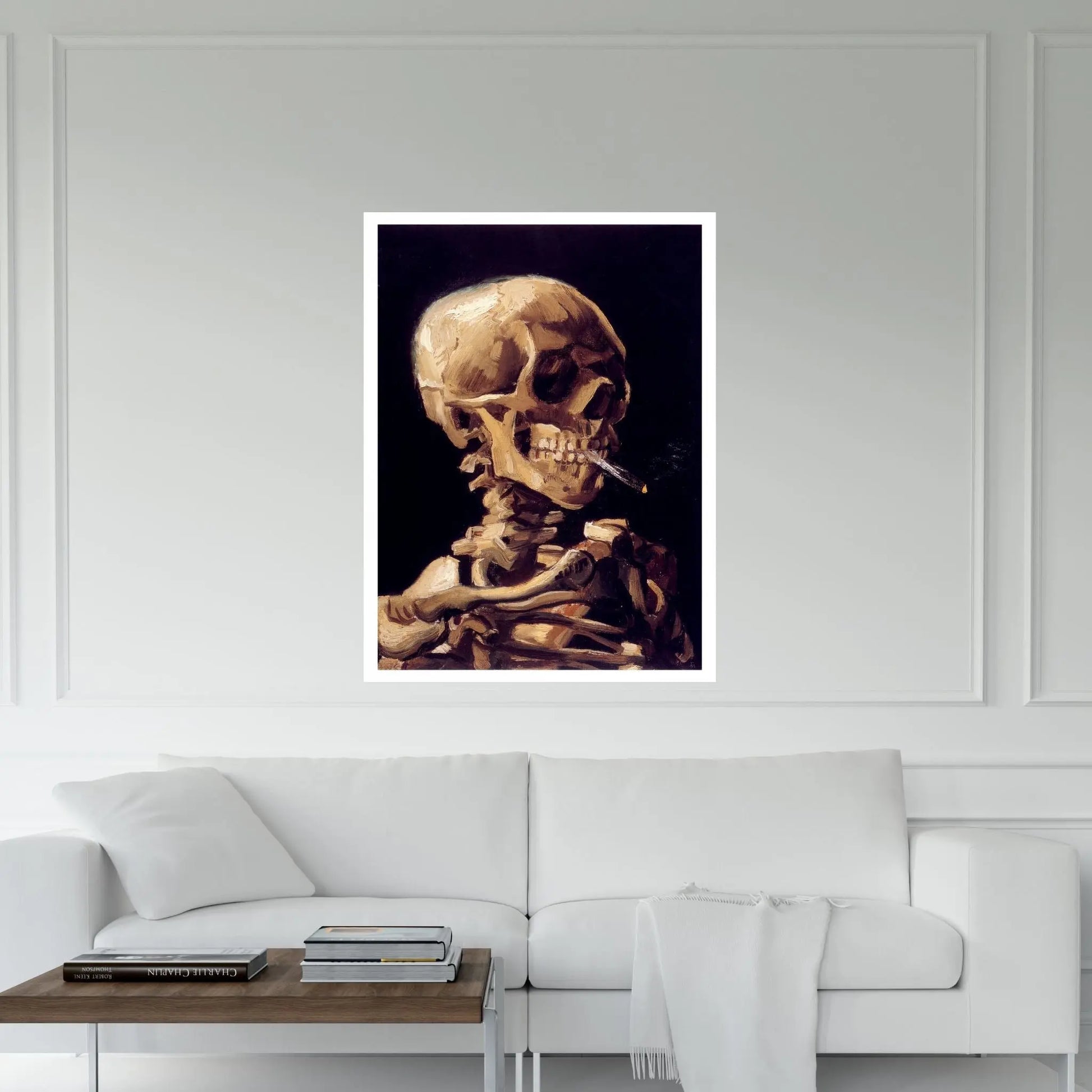 Head Of A Skeleton With Burning Cigarette, c. 1885-1886 Canvas Wall Art - Y Canvas