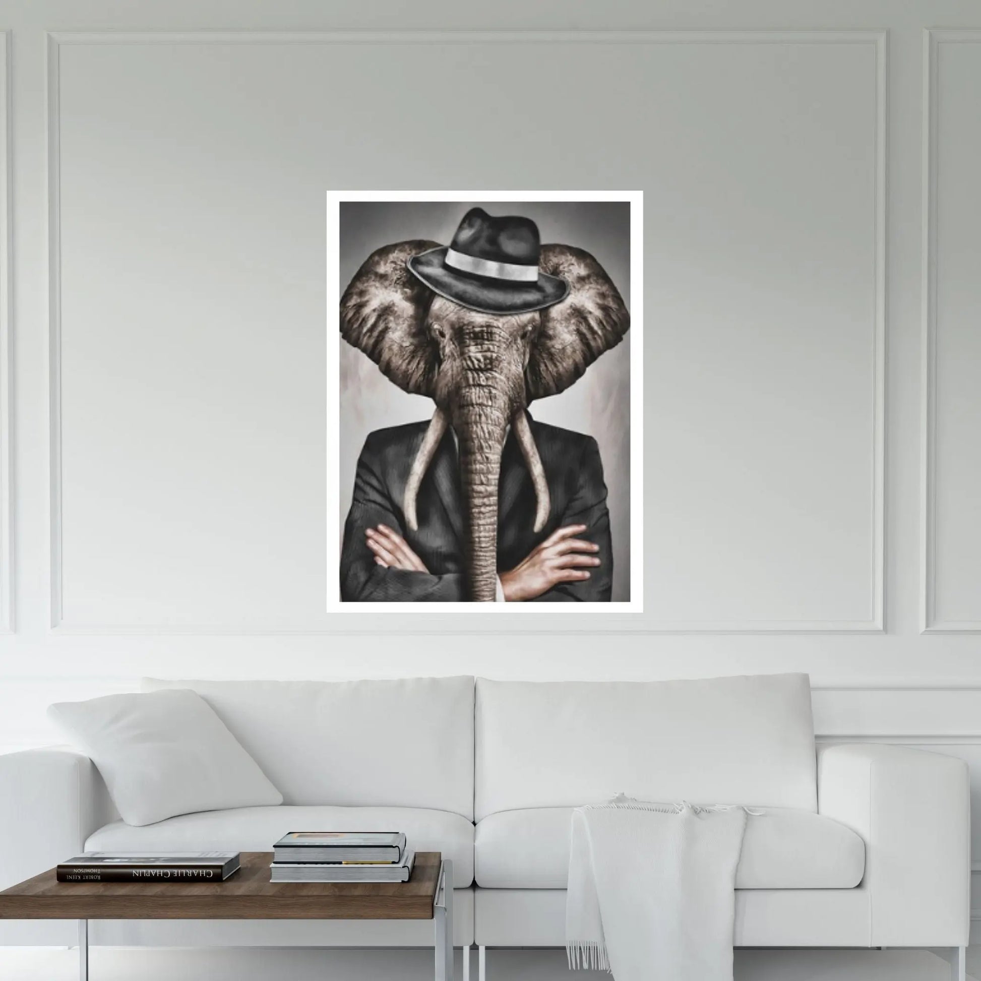 Abstract Animal Elephant Wall Art Poster Creative Animal Modeling Wall Art Canvas - Y Canvas