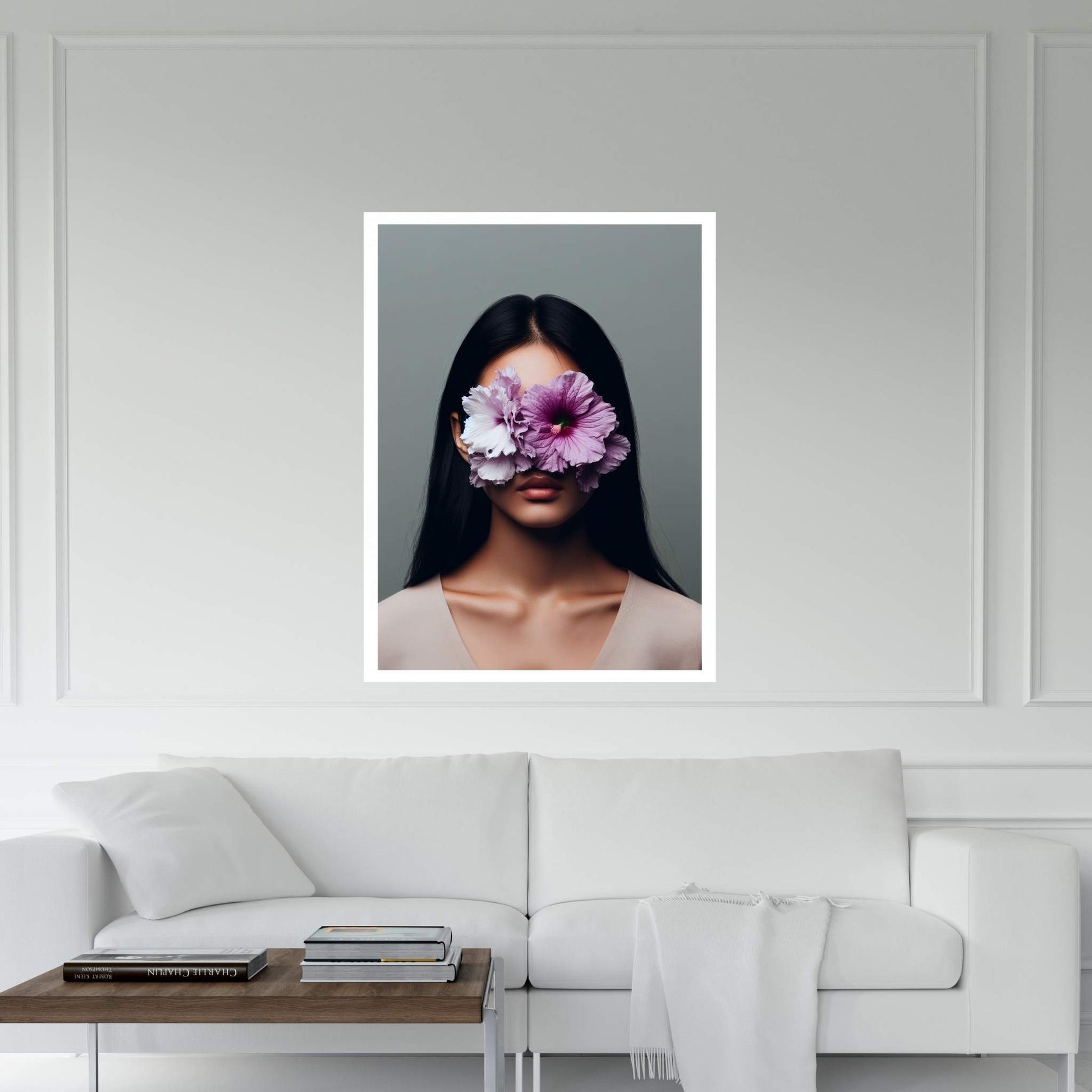 Woman Canvas Flower Portrait Canvas Wall Art - Y Canvas