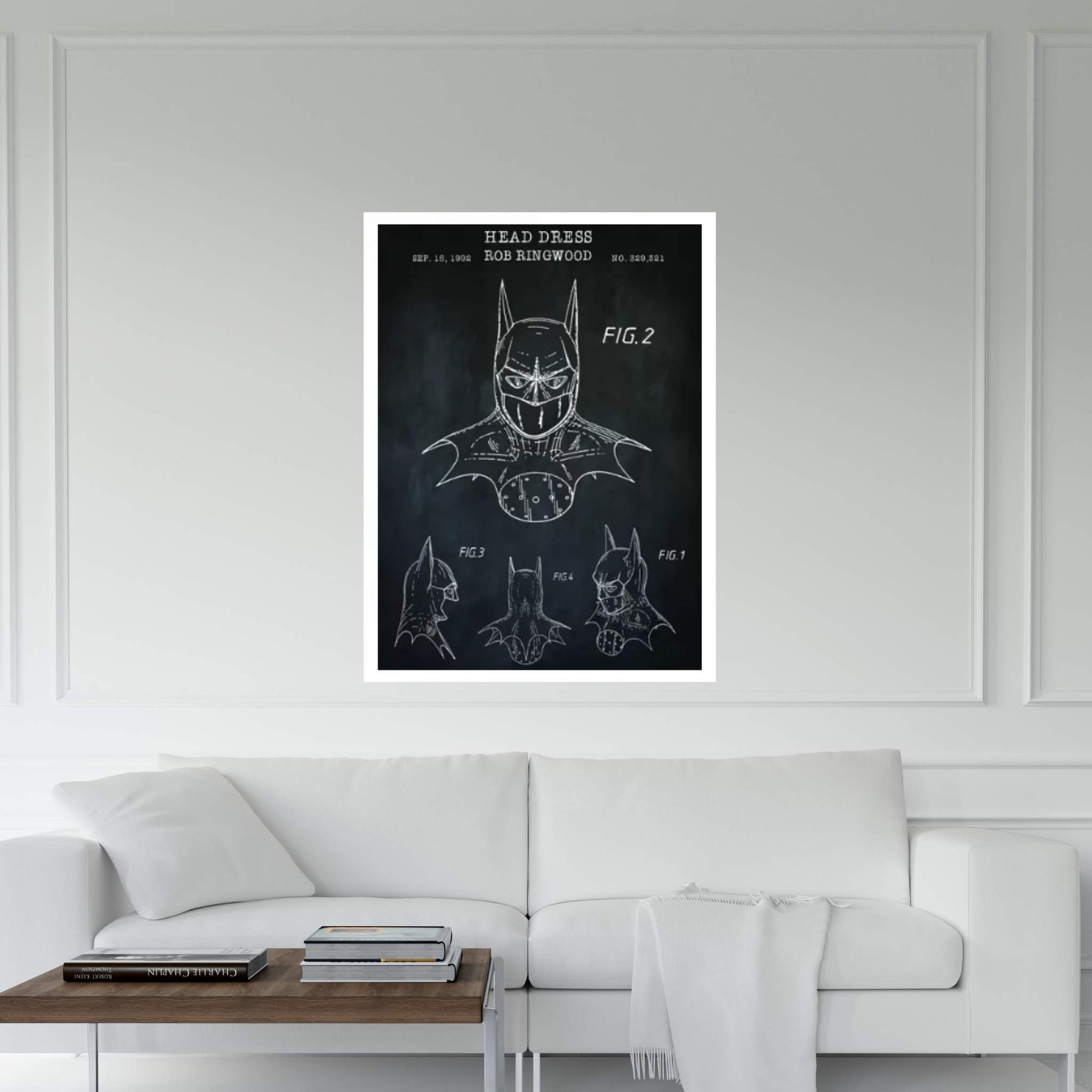 Batman Cowl, Black Canvas Wall Art - Y Canvas