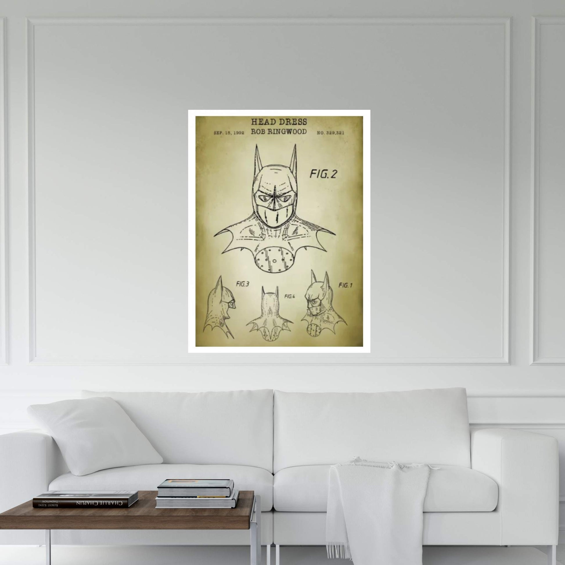 Batman Cowl Canvas Wall Art - Y Canvas