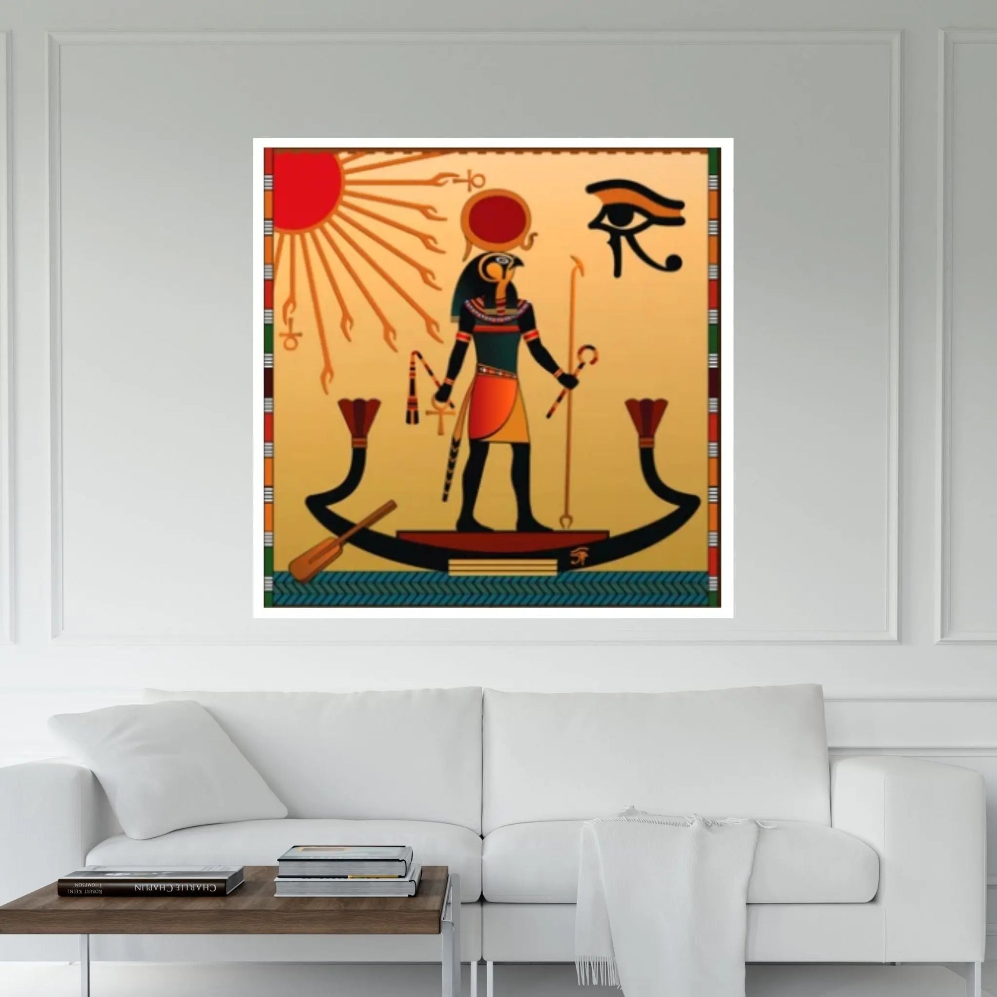 Sun God Ra Canvas Art, Egyptian God Artwork, Eye of Ra Poster Art, Egyptian Mythology Wall Art, Ancient Egyptian Wall Decor - Y Canvas