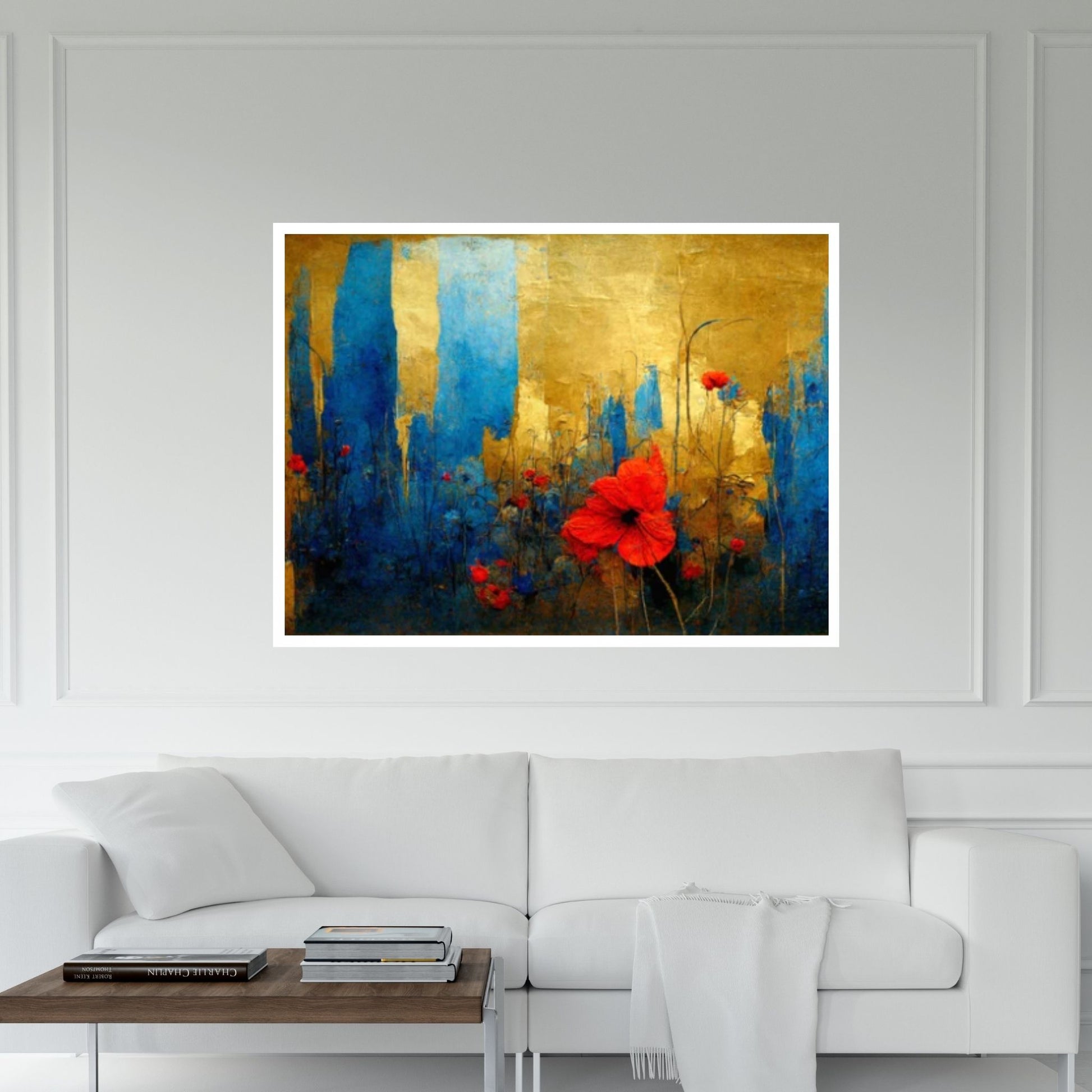 Golden floral Colorful Wild Flower Canvas Print | Framed Wall Art - Y Canvas