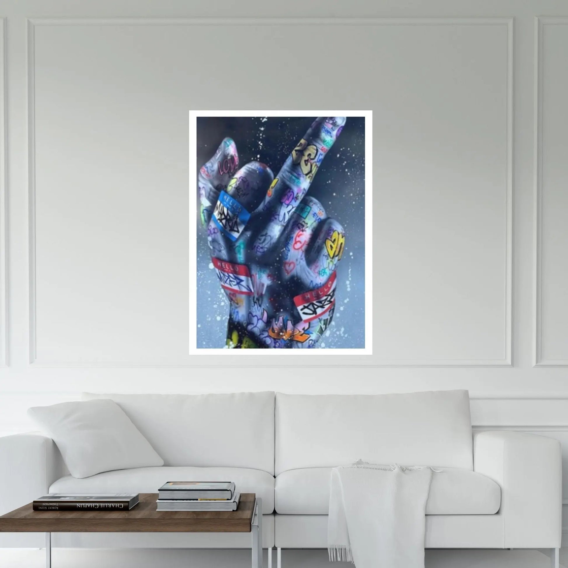 Middle Finger Gesture Street Art Posters and Prints Graffiti Art Paintings - Y Canvas