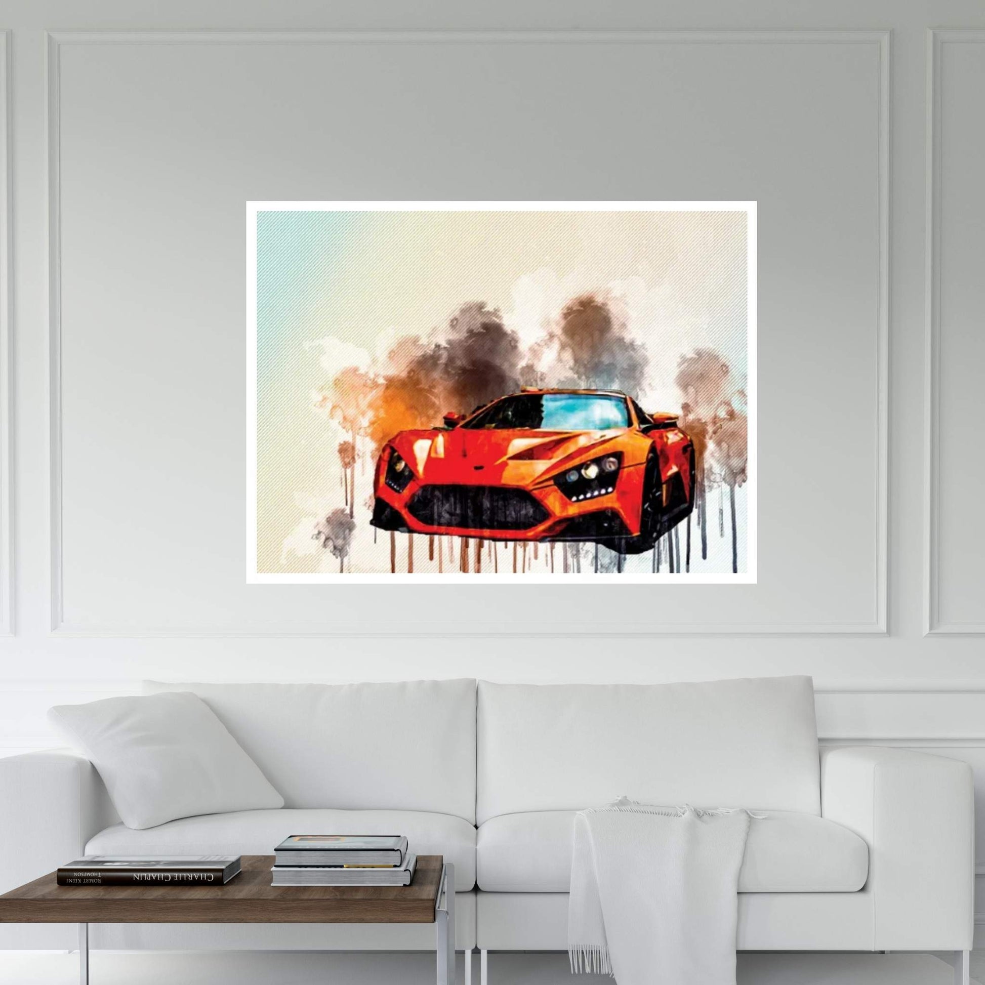 Zenvo St1 2017 Orange Sports Coupe Hypercar Sportcar Monaco Canvas Wall Art - Y Canvas