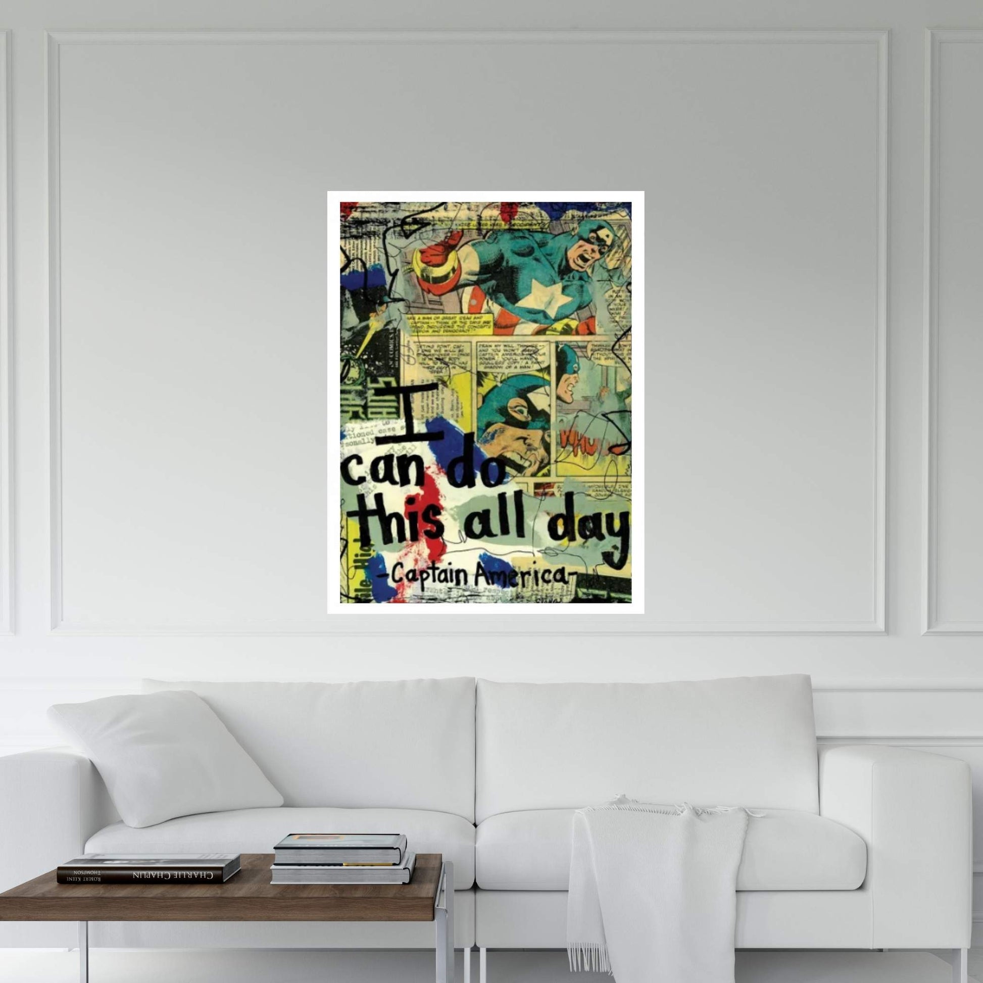 All Day Captain America Canvas Wall Art - Y Canvas