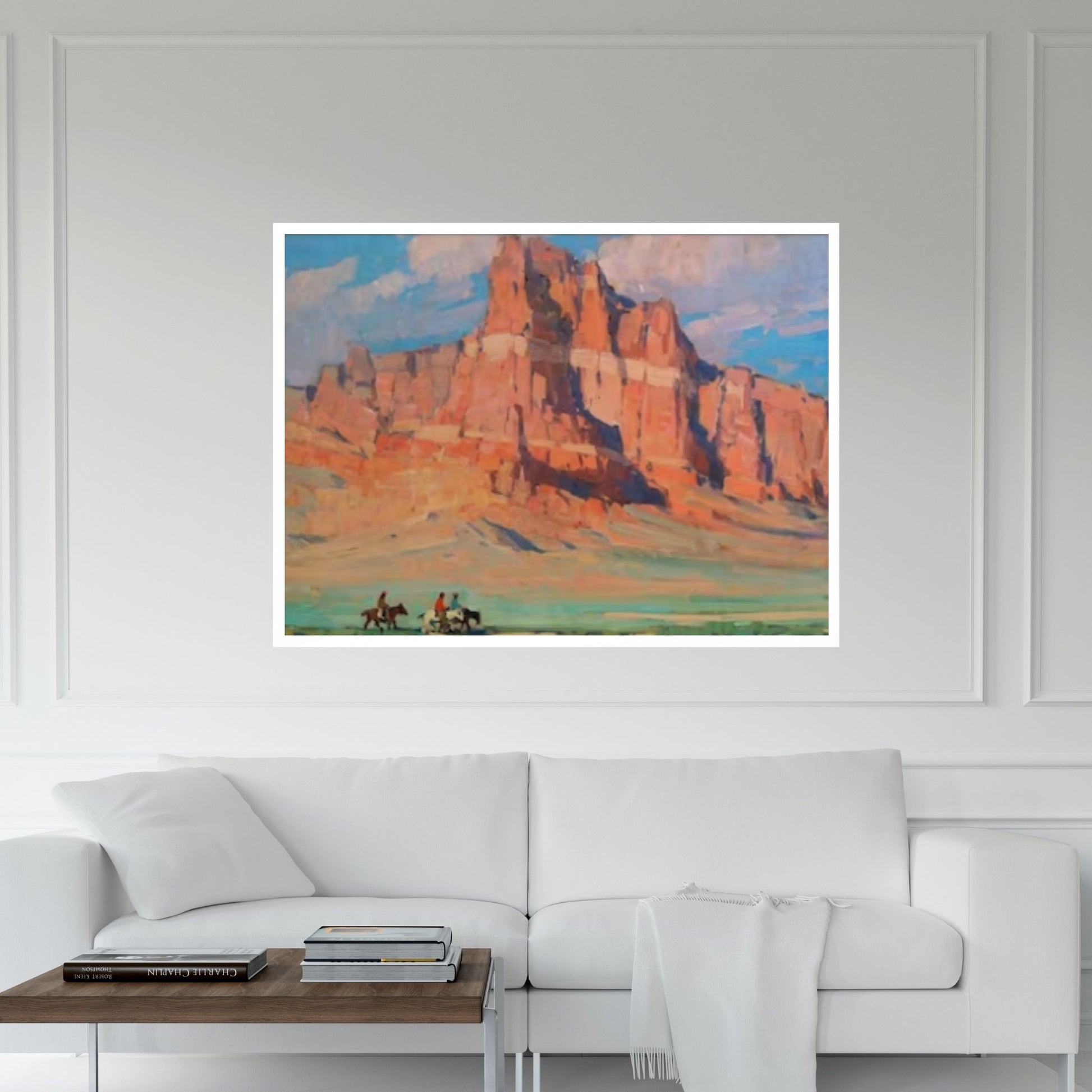 Vintage Arizona Landscape Oil Canvas Wall Art Painting / Grand Canyon Canvas Western American Painting/ Horse Riding Western Wall Art Print - Y Canvas