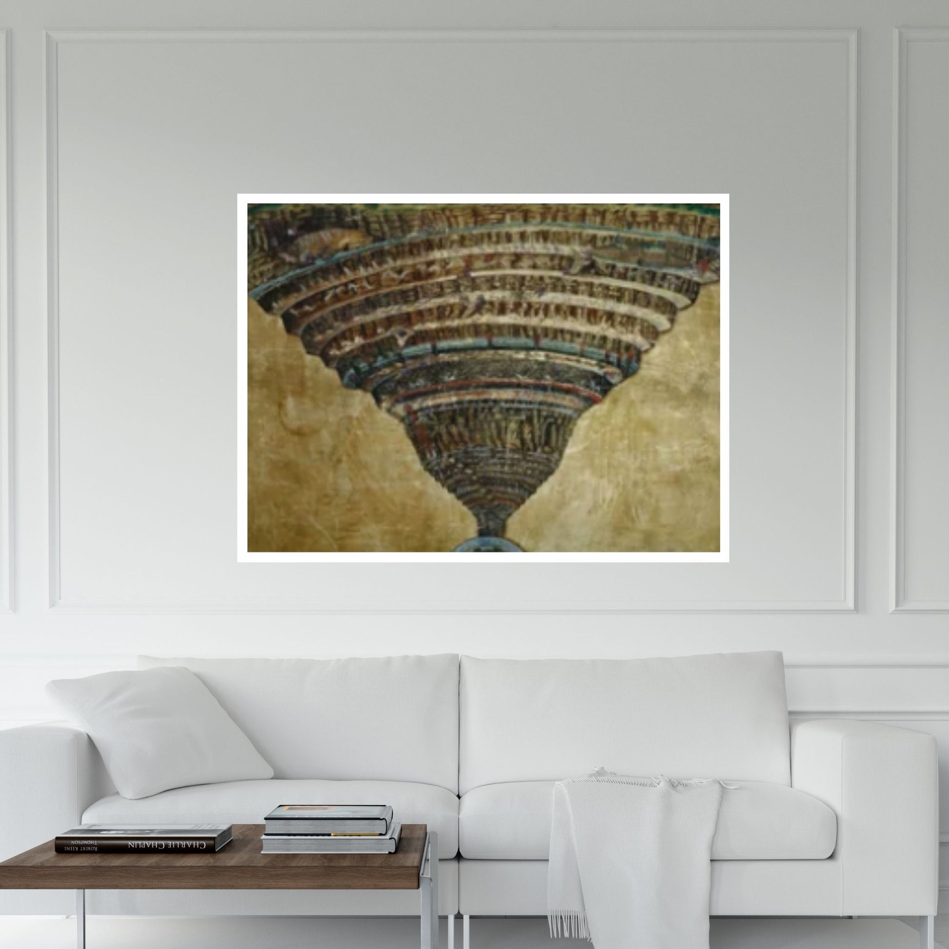 Sandro Botticelli : The Map of Hell - Dante, The Divine Comedy (1485) Canvas Wall Art Print Poster - Y Canvas