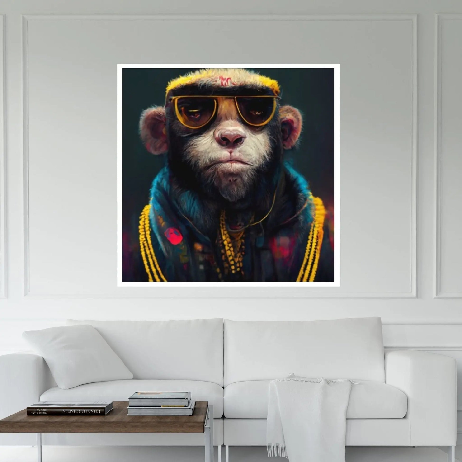 Rapper Monkey Canvas Art, Handsome Monkey Wall Art, Rapper Monkey Artwork, Graffiti Wall Print, Animal, Monkey Poster, Monkey Friends Print - Y Canvas