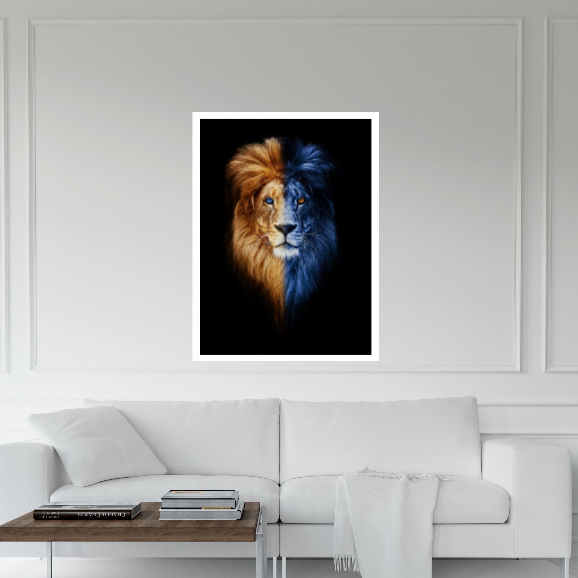 African Lion Canvas Wall Art, Lion wall art - Y Canvas