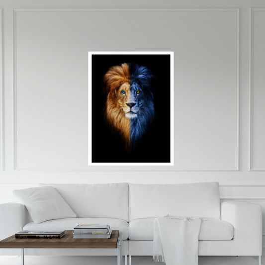 African Lion Canvas Wall Art, Lion wall art - Y Canvas