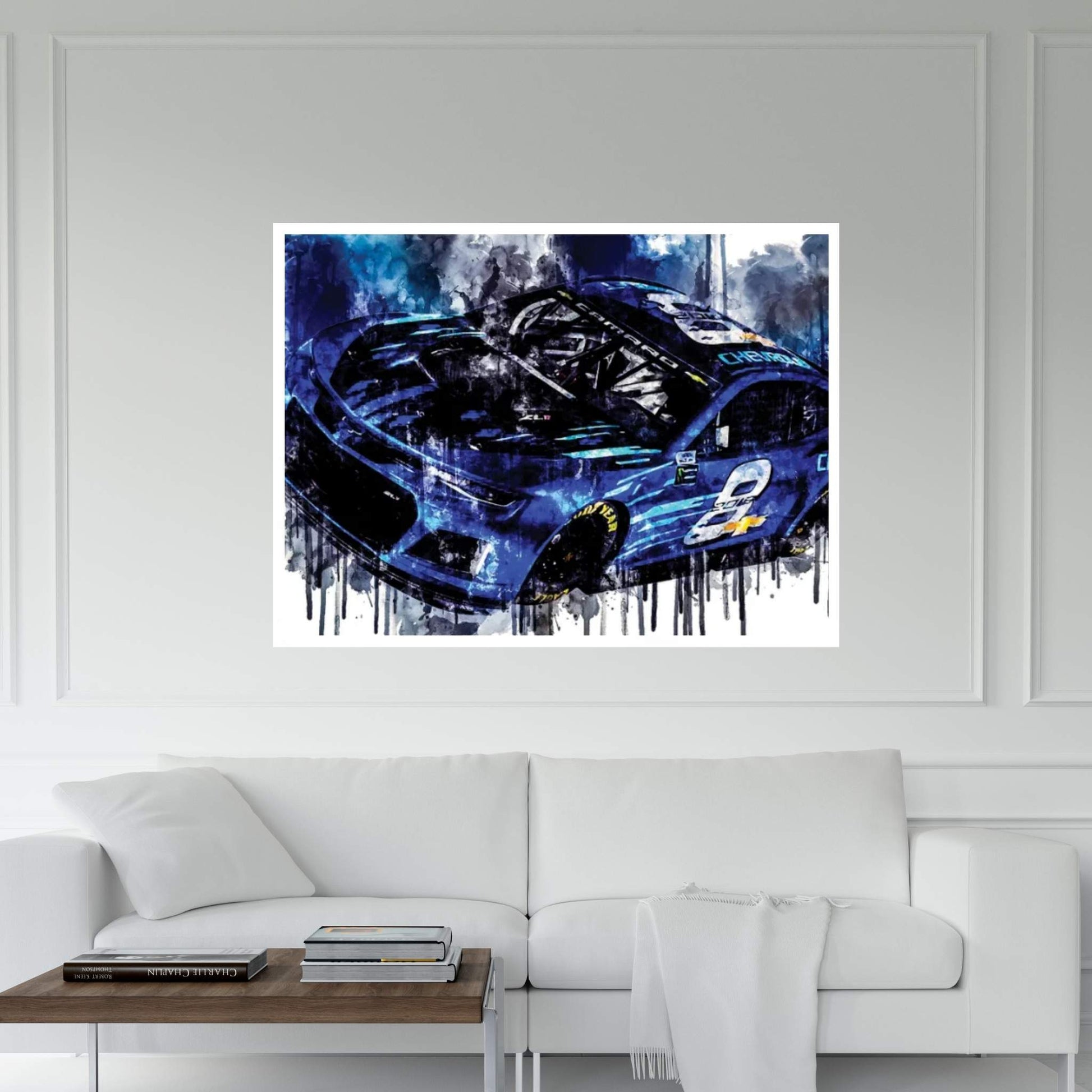 2018 Chevrolet Camaro ZL1 Nascar Race Car Canvas Wall Art - Y Canvas