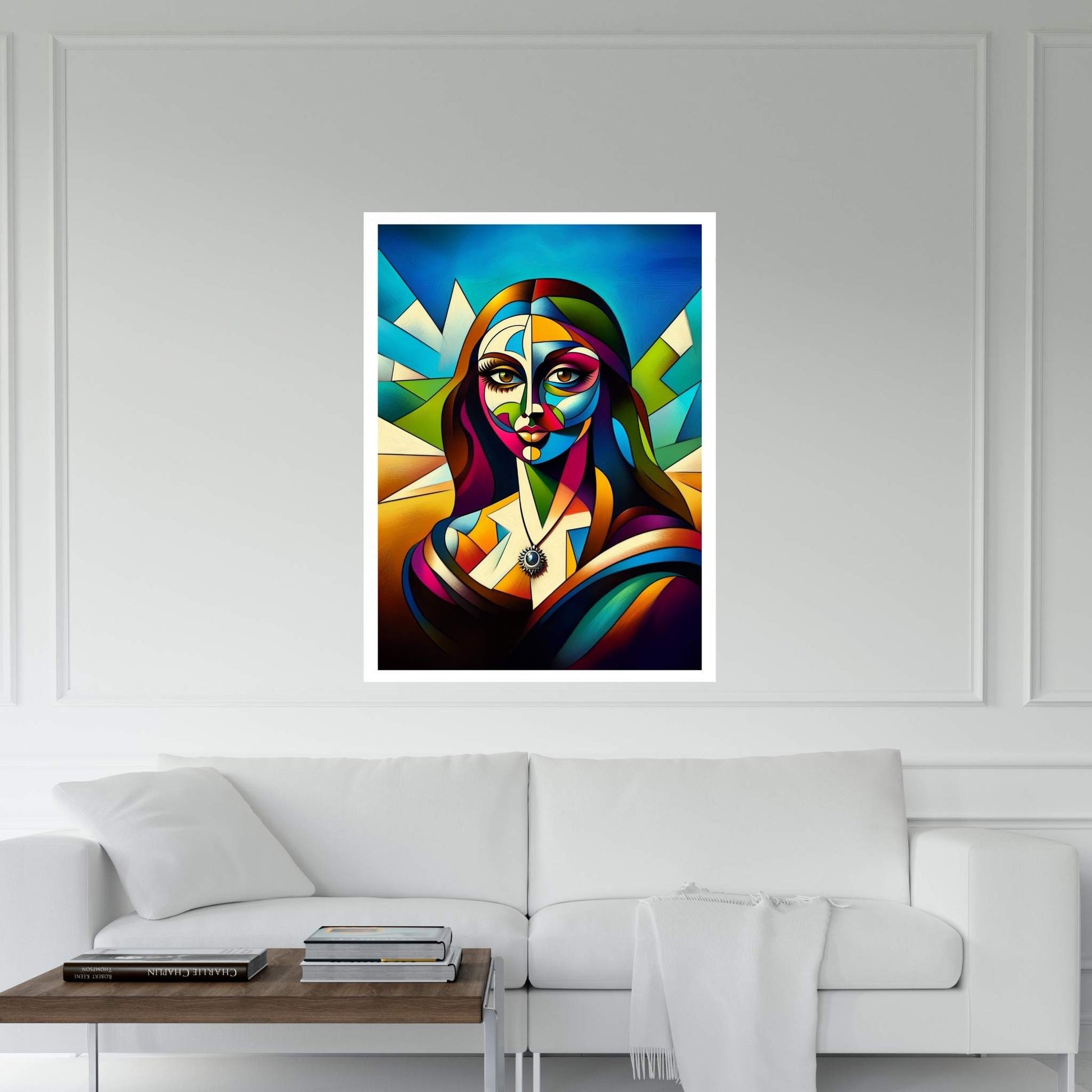 Modern Mona Lisa Picasso Style Reproduction Modern Abstract Canvas Wall Art - Y Canvas