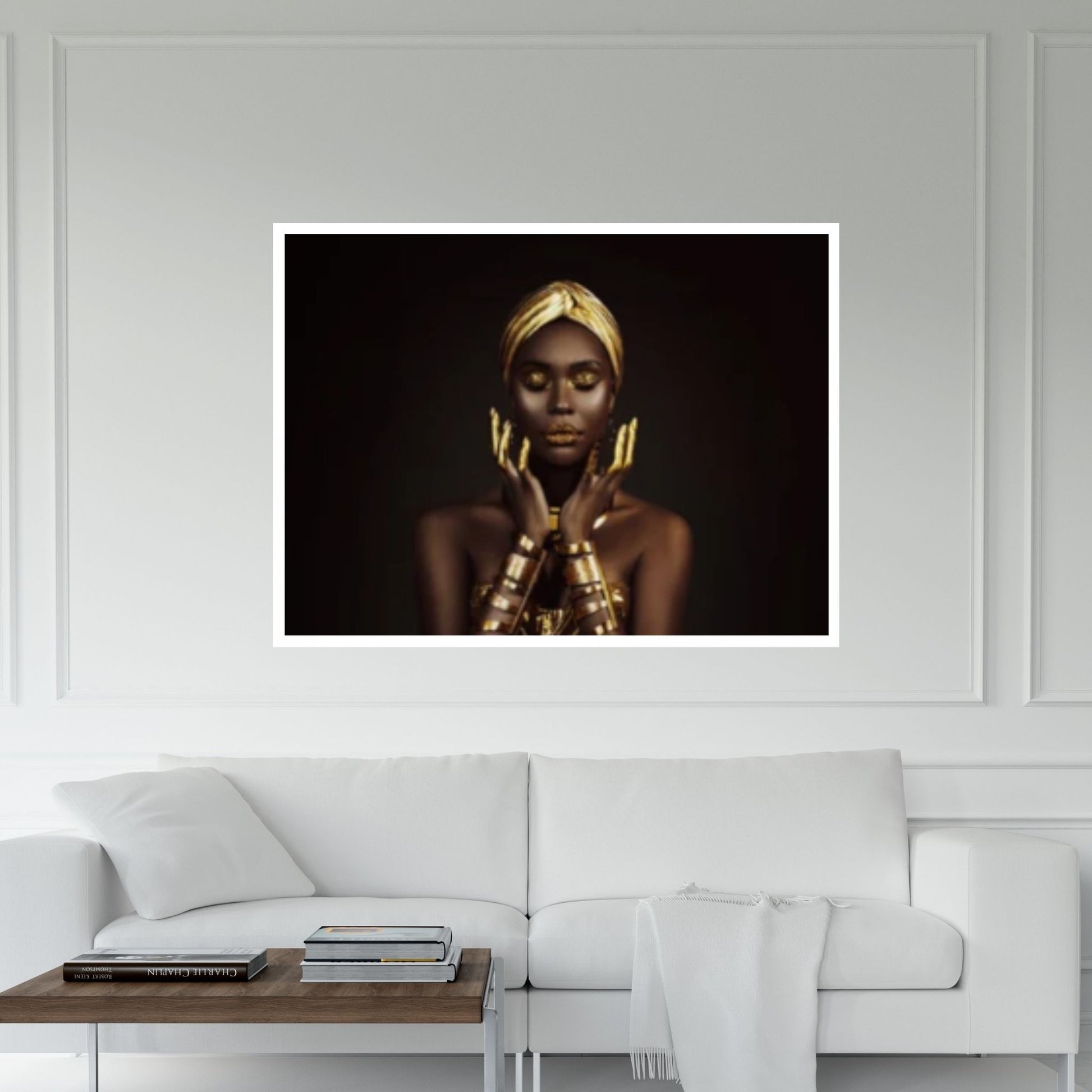 African Black Woman Portrait, Afro Art, African Woman Makeup Wall Art - Y Canvas