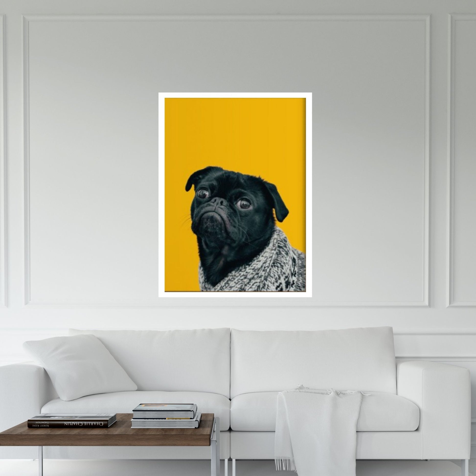 Pop Art Pug Dog Canvas Print Wall Art, Fanny Retro Art - Y Canvas