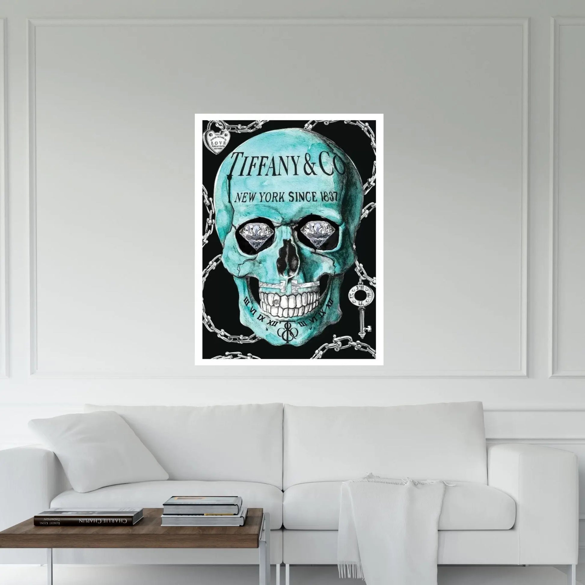 Tiffany Skull Canvas Wall Art - Y Canvas