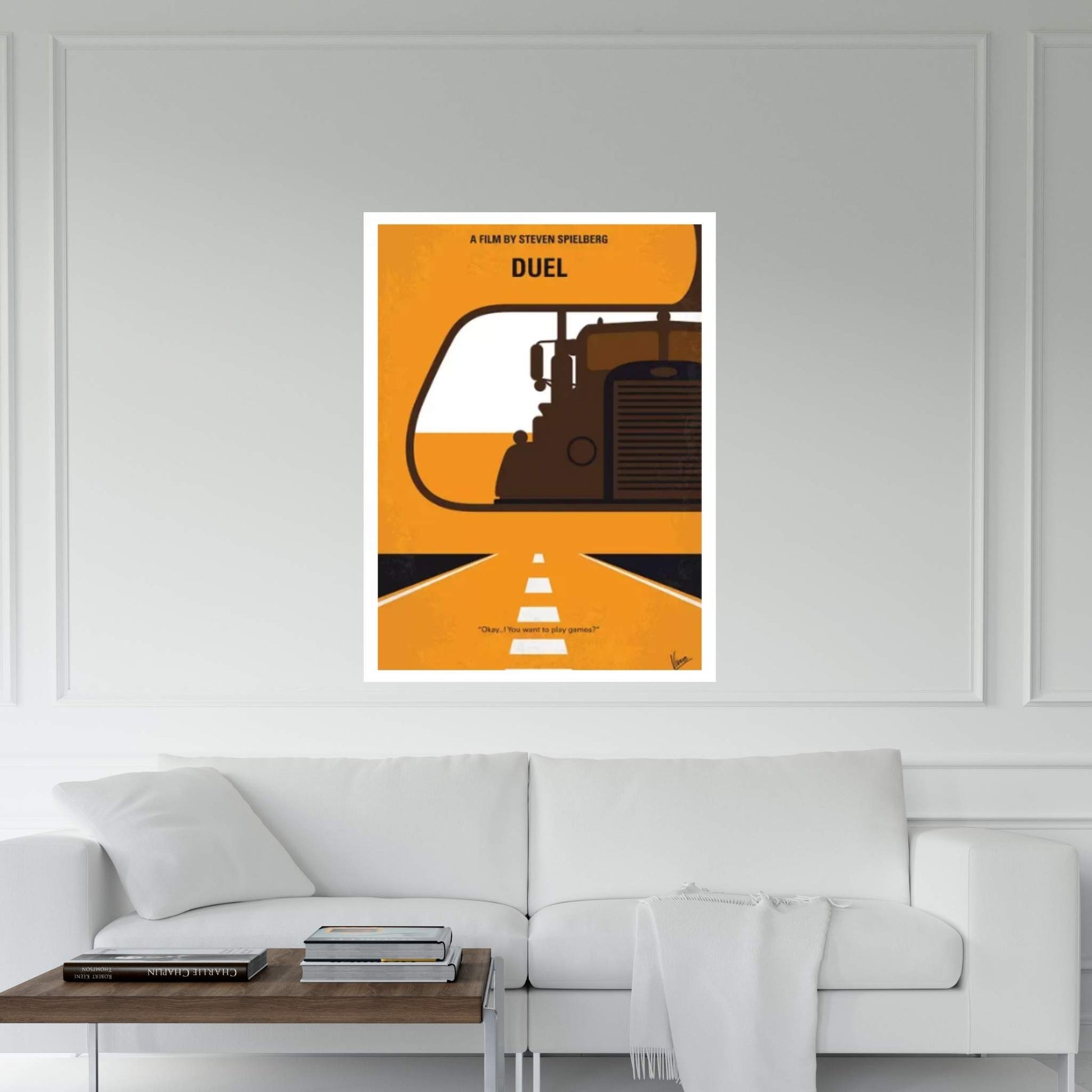 Duel Minimal Movie Poster Canvas Wall Art - Y Canvas