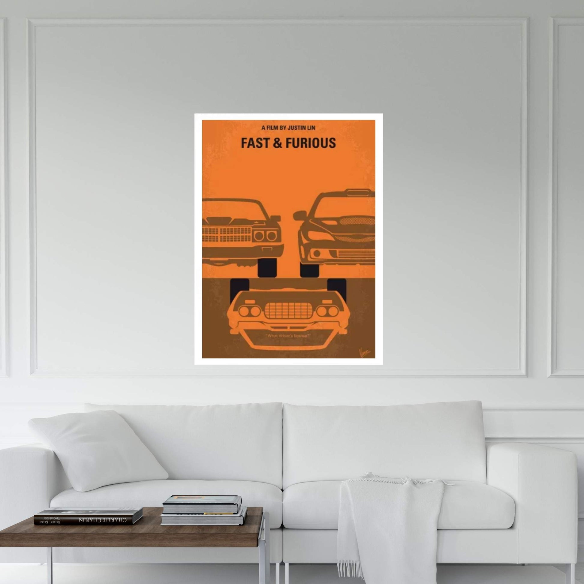 Fast And Furious Minimal Movie Poster Canvas Wall Art - Y Canvas