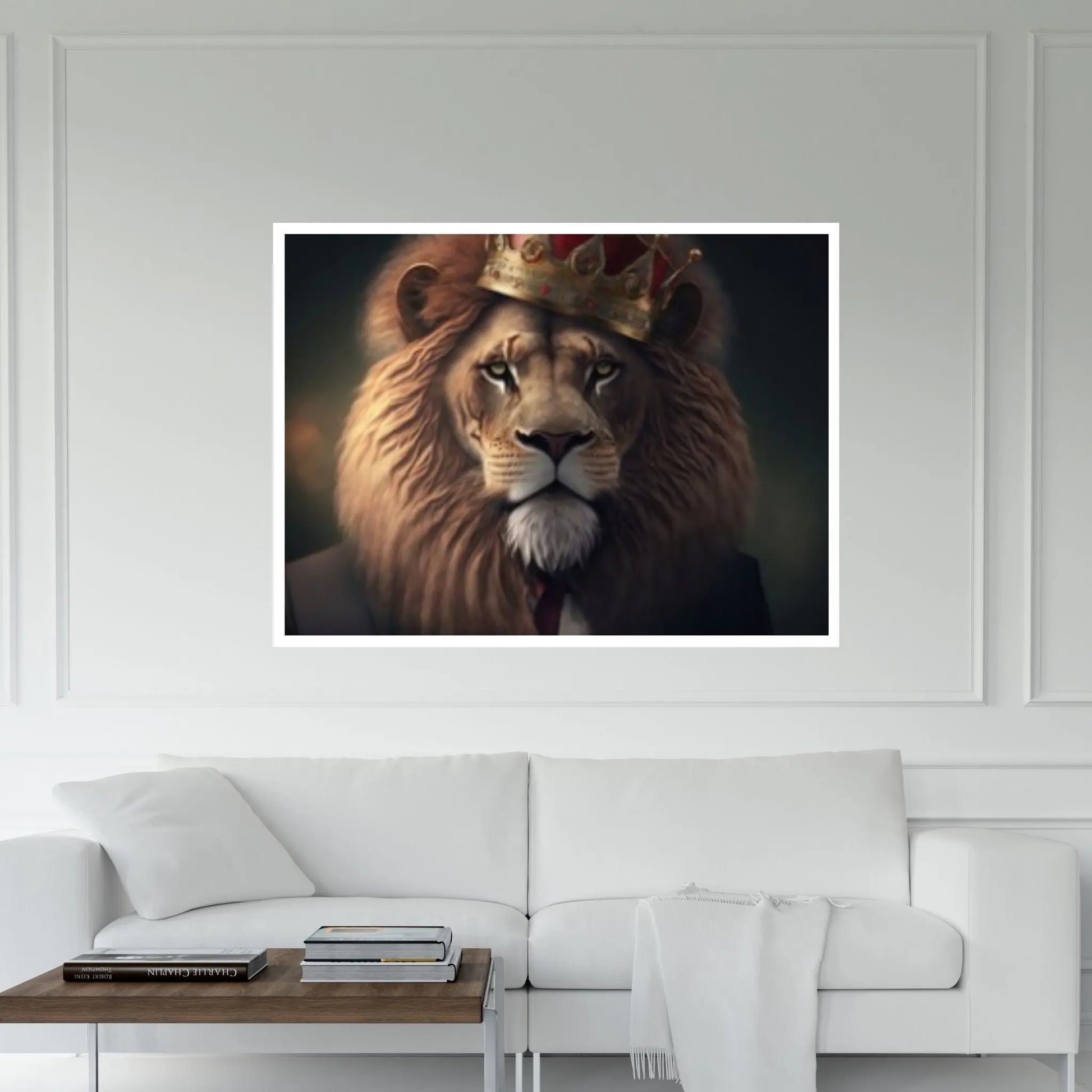 King Lion Canvas Wall Art Animal Wall Art, Canvas Wall Art,Animal wall art decor Large lion art - Y Canvas