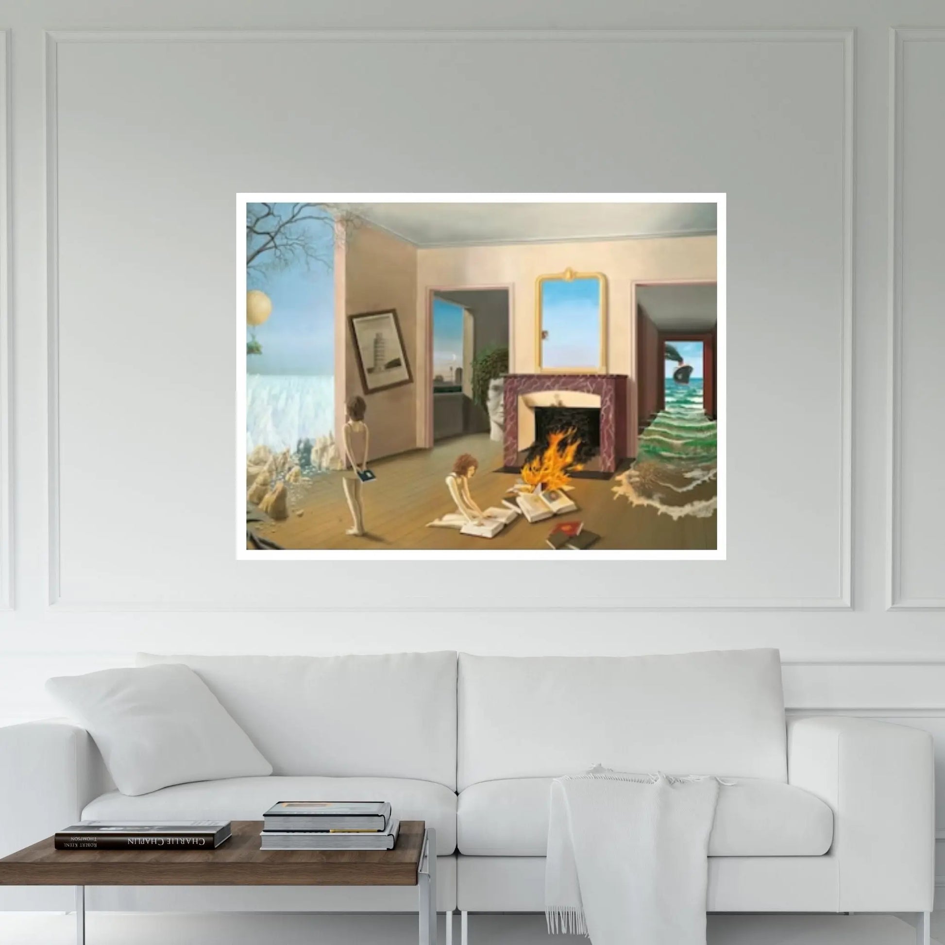 Dominique Appia Canvas,Surreal Printed, Entre les Trous de la Memorie Wall Art, Surreal Wall Art, Reproduction Wall Decor - Y Canvas