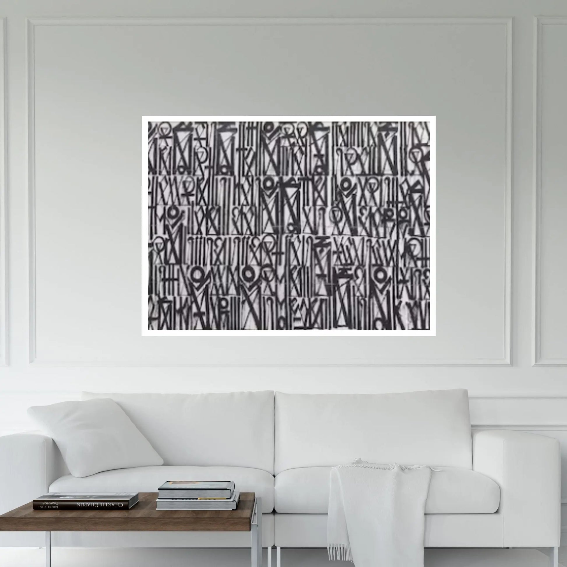 Abstract Retna Wall Art Graffiti American Black & White Reproduction Painting Wall Art - Y Canvas