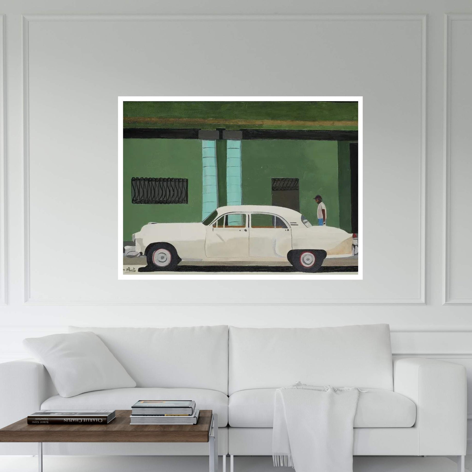 White Havana Canvas Wall Art - Y Canvas