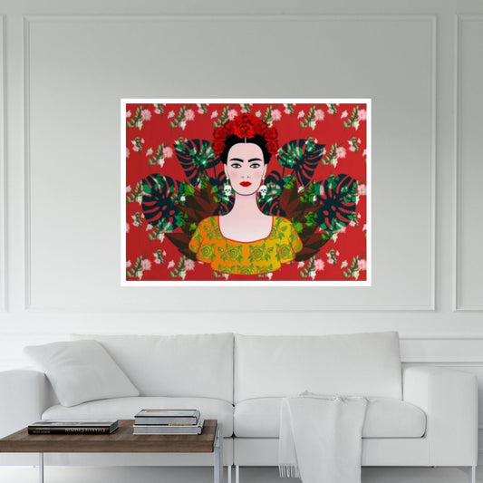 Frida Kahlo Art Canvas Frida Kahlo Wall Art, Mexican Floral Feminist Art - Y Canvas