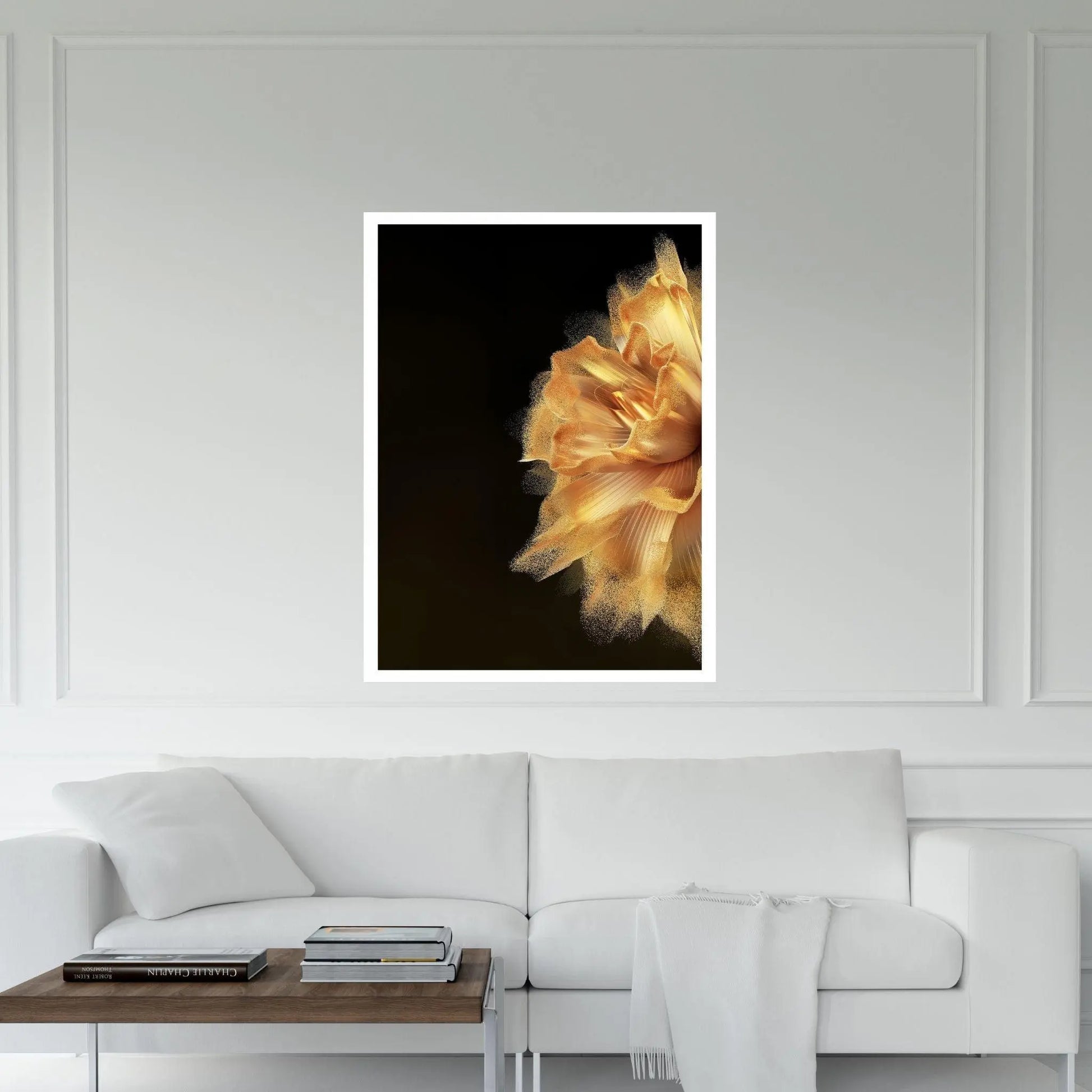 Yellow Gold Flower Canvas Wall Art: - Y Canvas