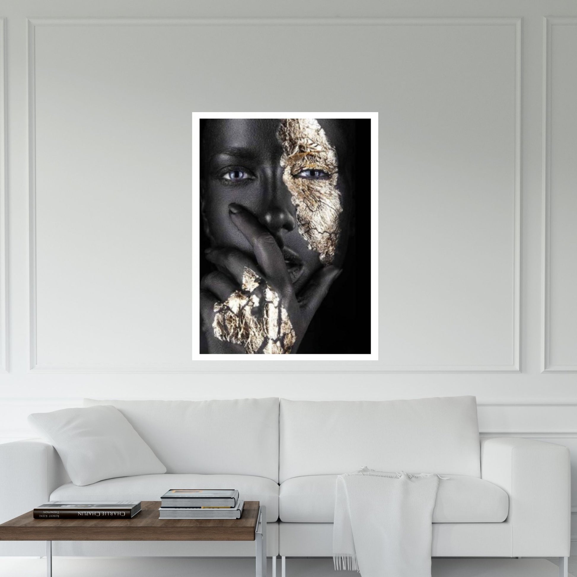 African Woman Portrait Wall Art /Noir Gold Women Canvas Wall Art, Beauty Print Wall Art Décor - Y Canvas