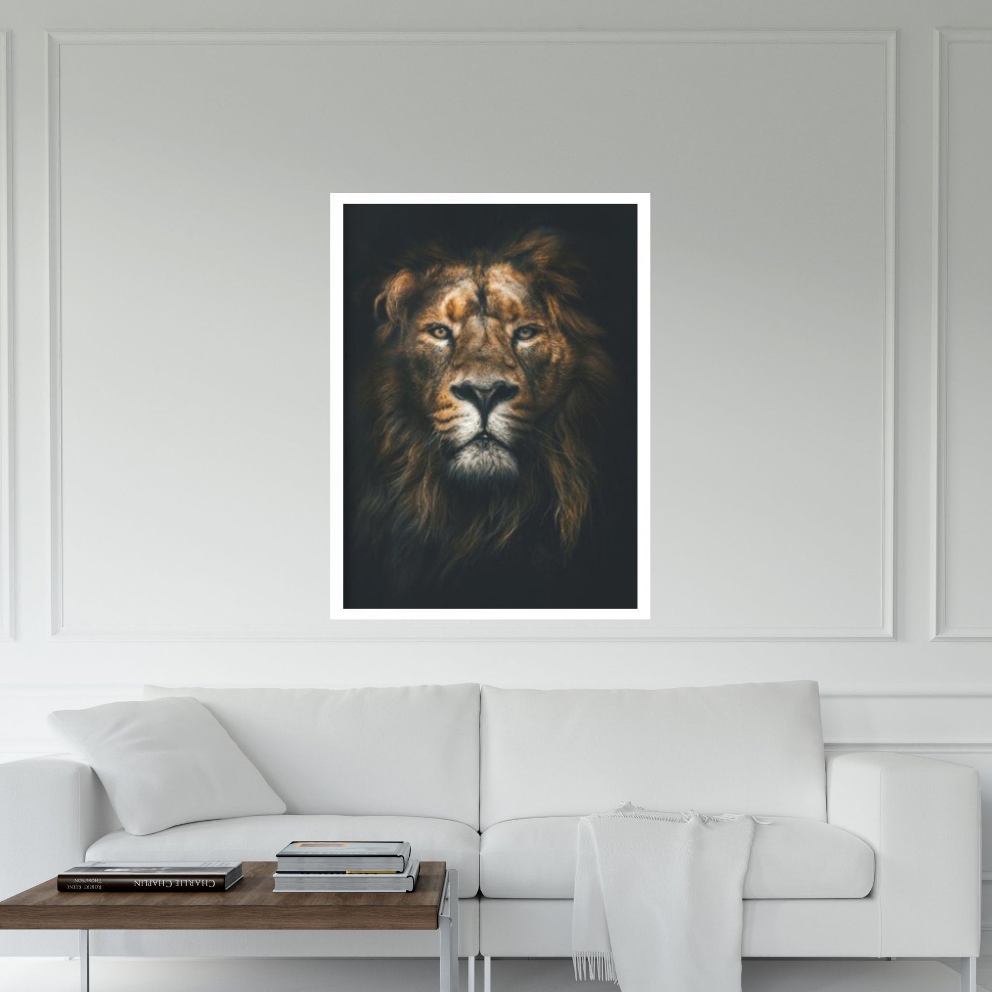 Animal Lion Canvas Wall Art, Creative Animal Modeling Wall Art - Y Canvas