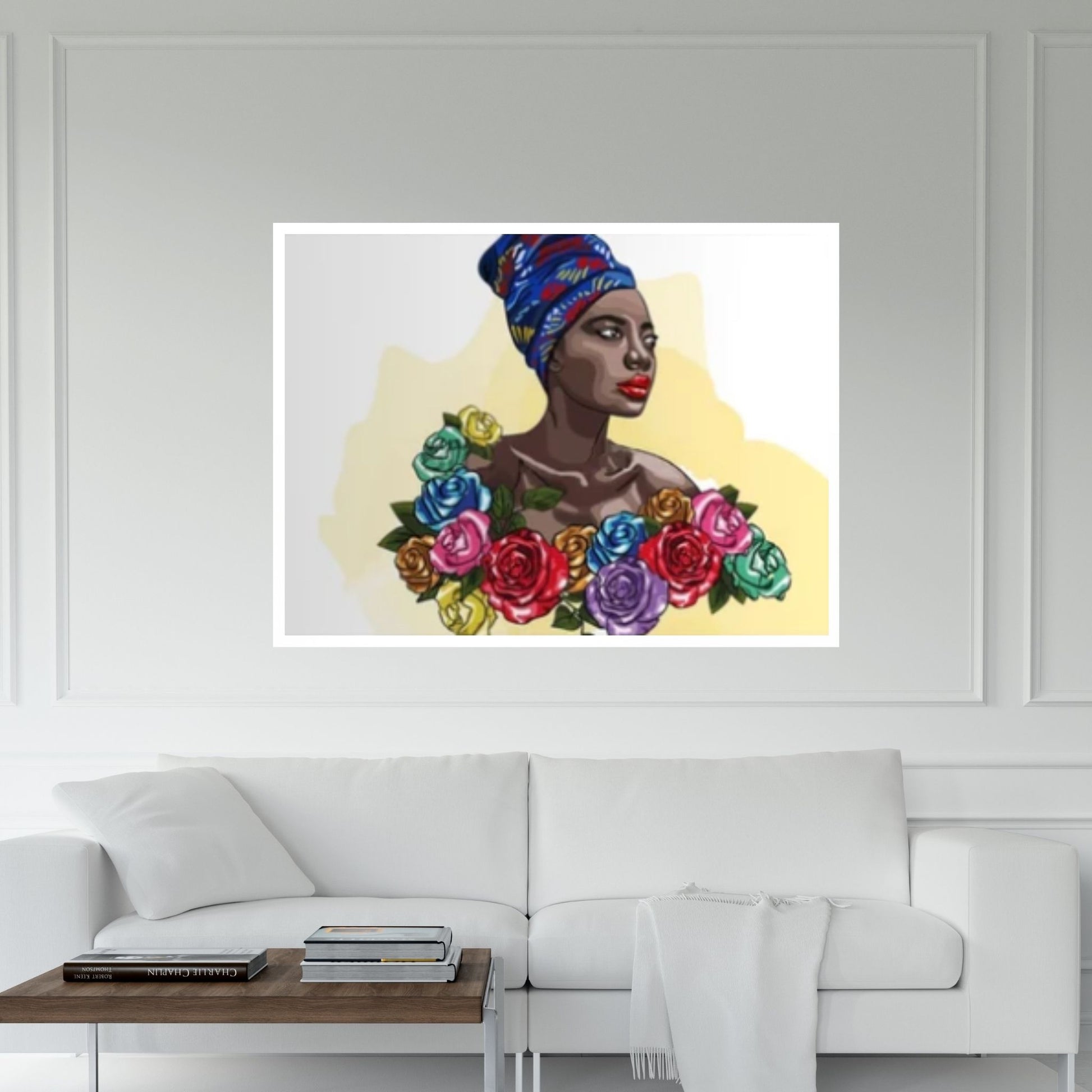 African Art Wall Decor, African Woman Makeup Wall Art, Modern Gold Lips Wall Art - Y Canvas