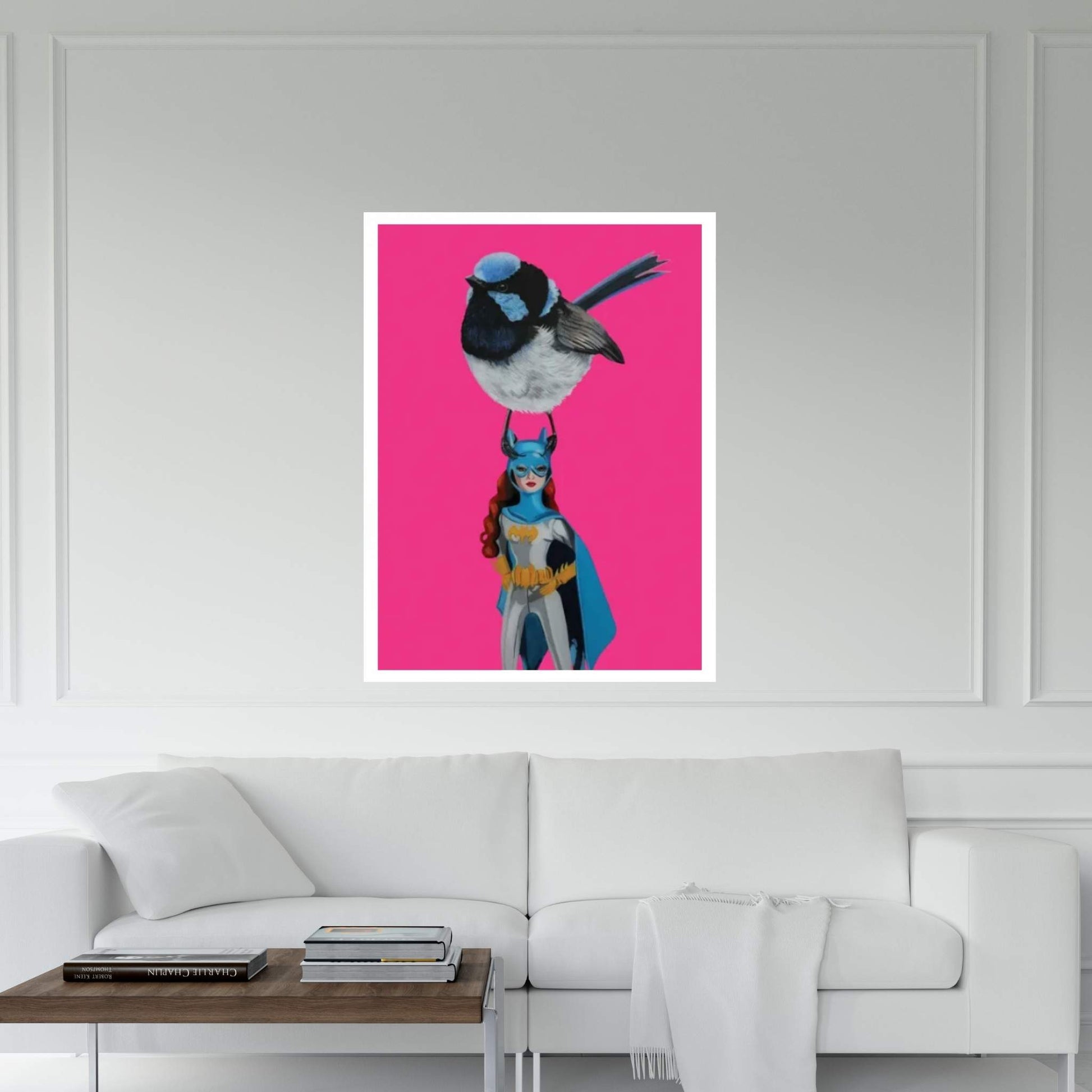 Fairy Wren On Batgirl Canvas Wall Art - Y Canvas