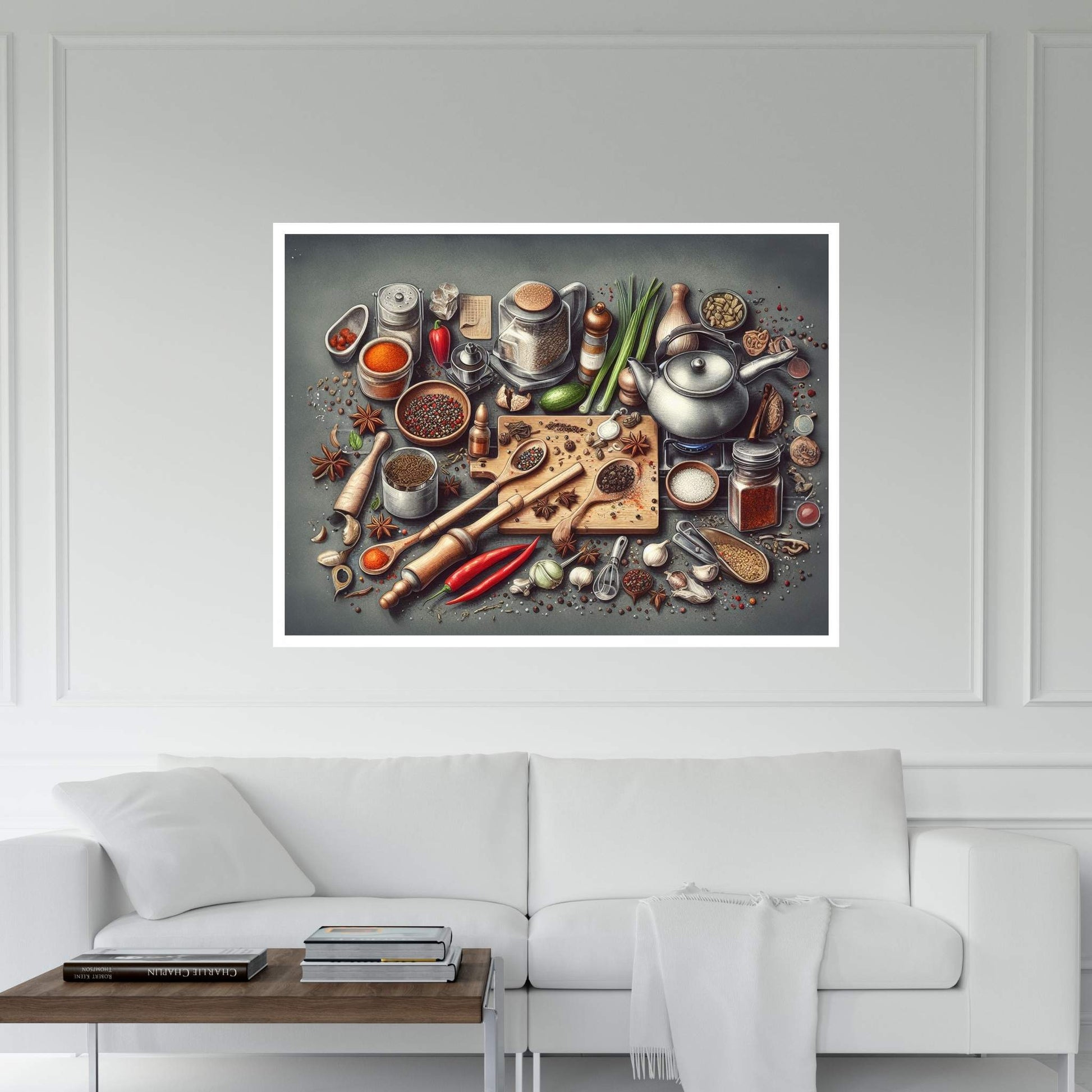 Spices Kitchen Wall Art, Food Artwork, Abstract Wall Decor, Indian Spices Canvas, Modern Wall Decor Home Decor - Y Canvas