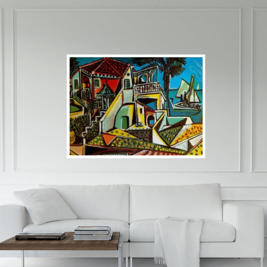 Picasso Mediterranean Landscape Masterpiece Wall Art, Cubism, Surrealism - Y Canvas