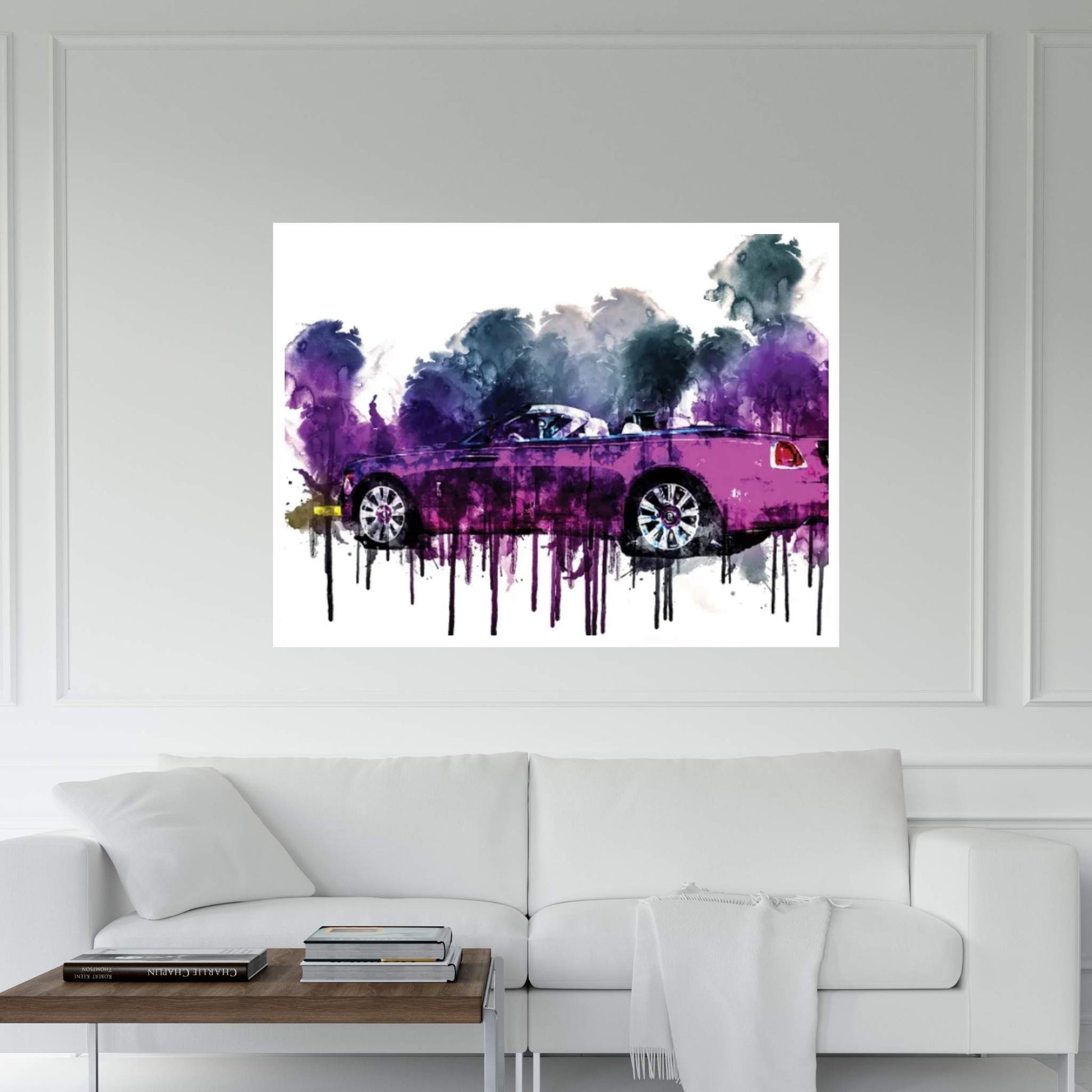 2017 Rolls Royce Dawn In Fuxia Canvas Wall Art - Y Canvas