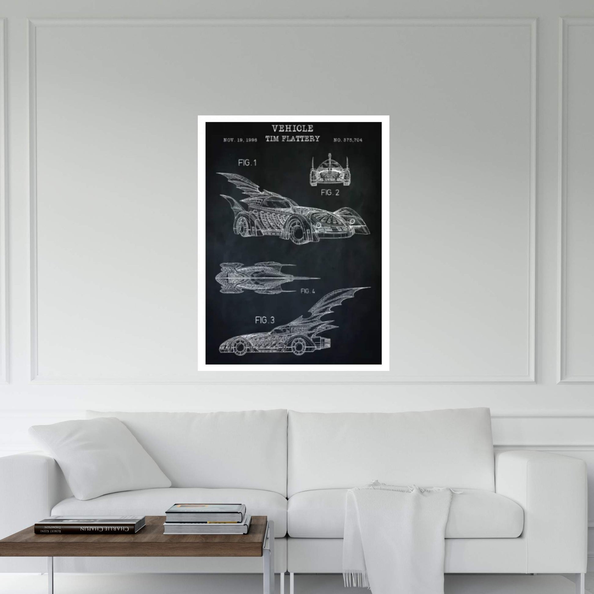 Batmobile II, Black Canvas Wall Art - Y Canvas