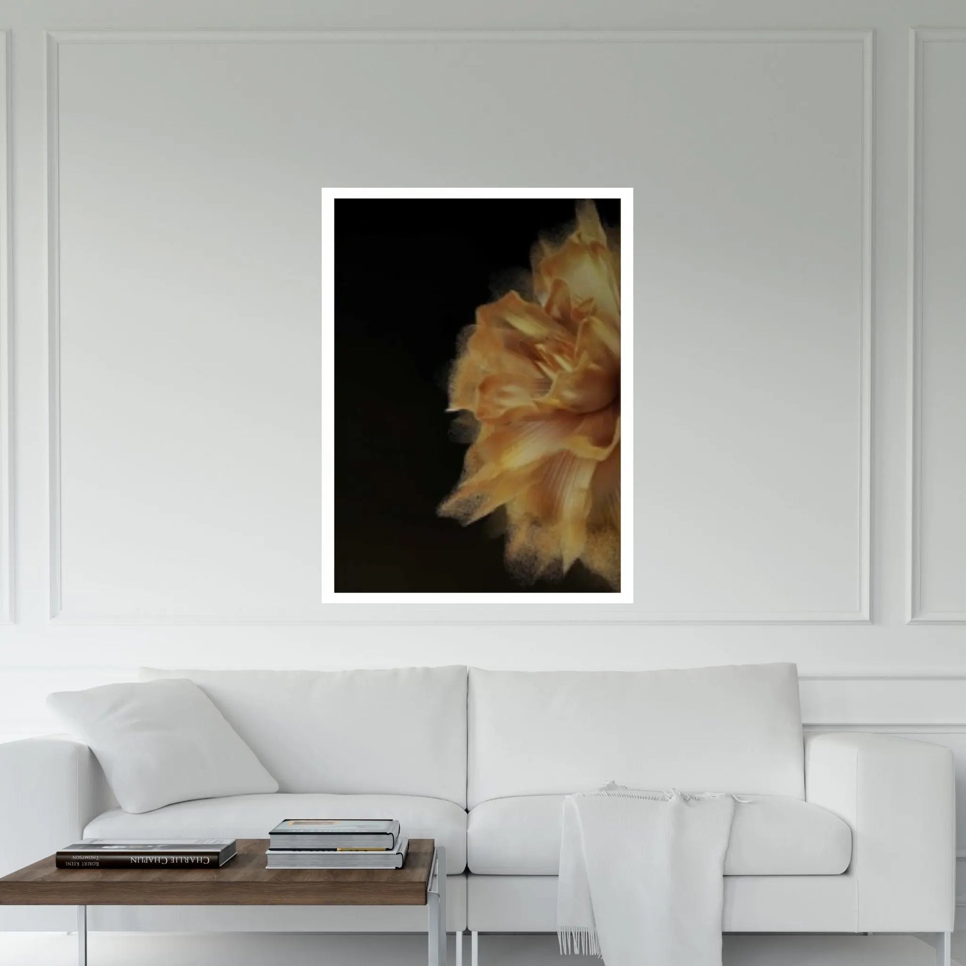 Yellow Gold Flower Canvas Wall Art - Y Canvas