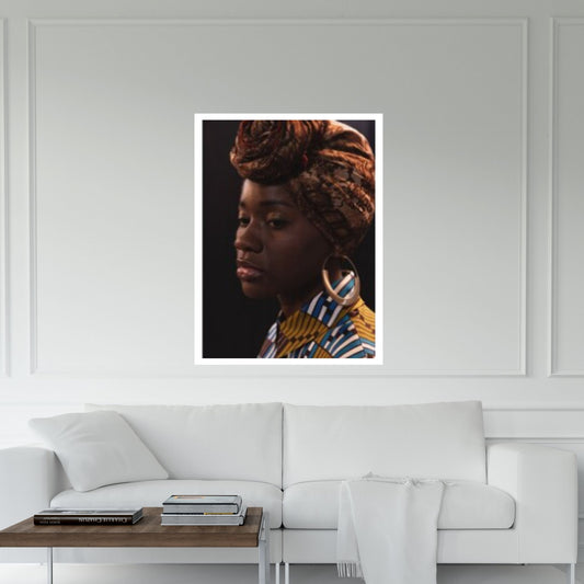 African Black Woman Portrait, Colorful Afro Art, African Woman Makeup Wall Art - Y Canvas